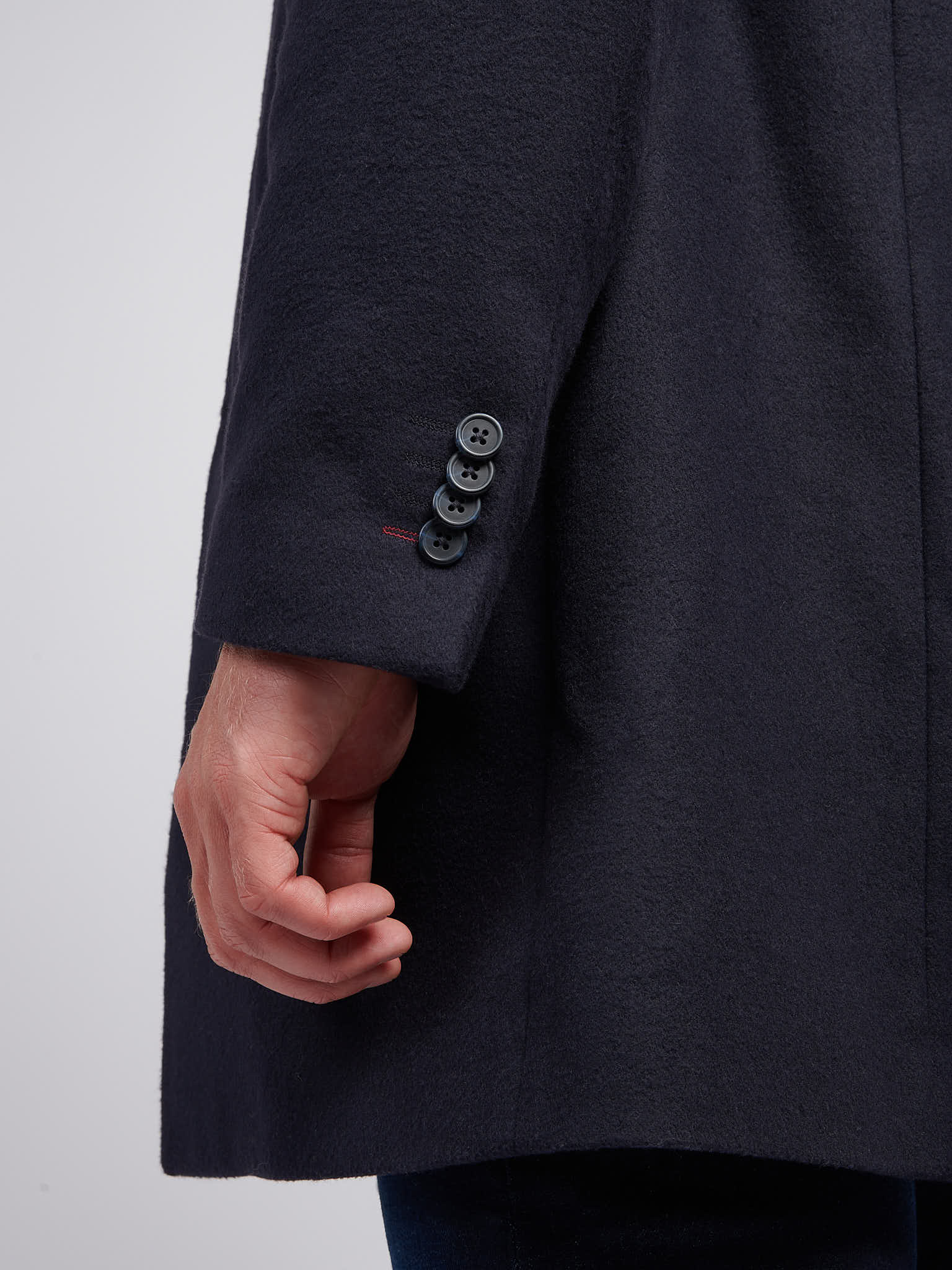 Mens Notch Overcoat in Dark Sapphire Navy - Image 5