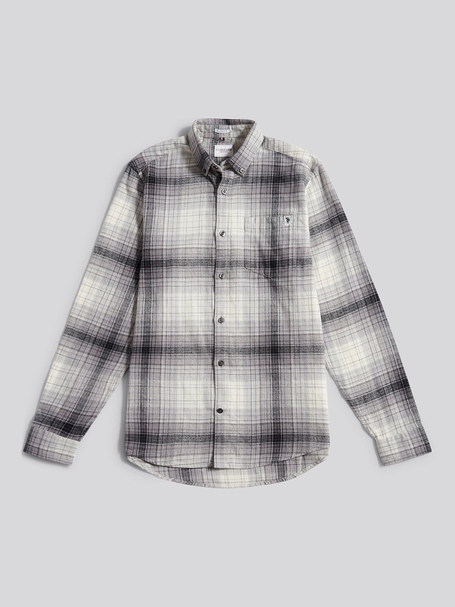 Mens Ombre Check Buttondown Shirt in Black - Image 6
