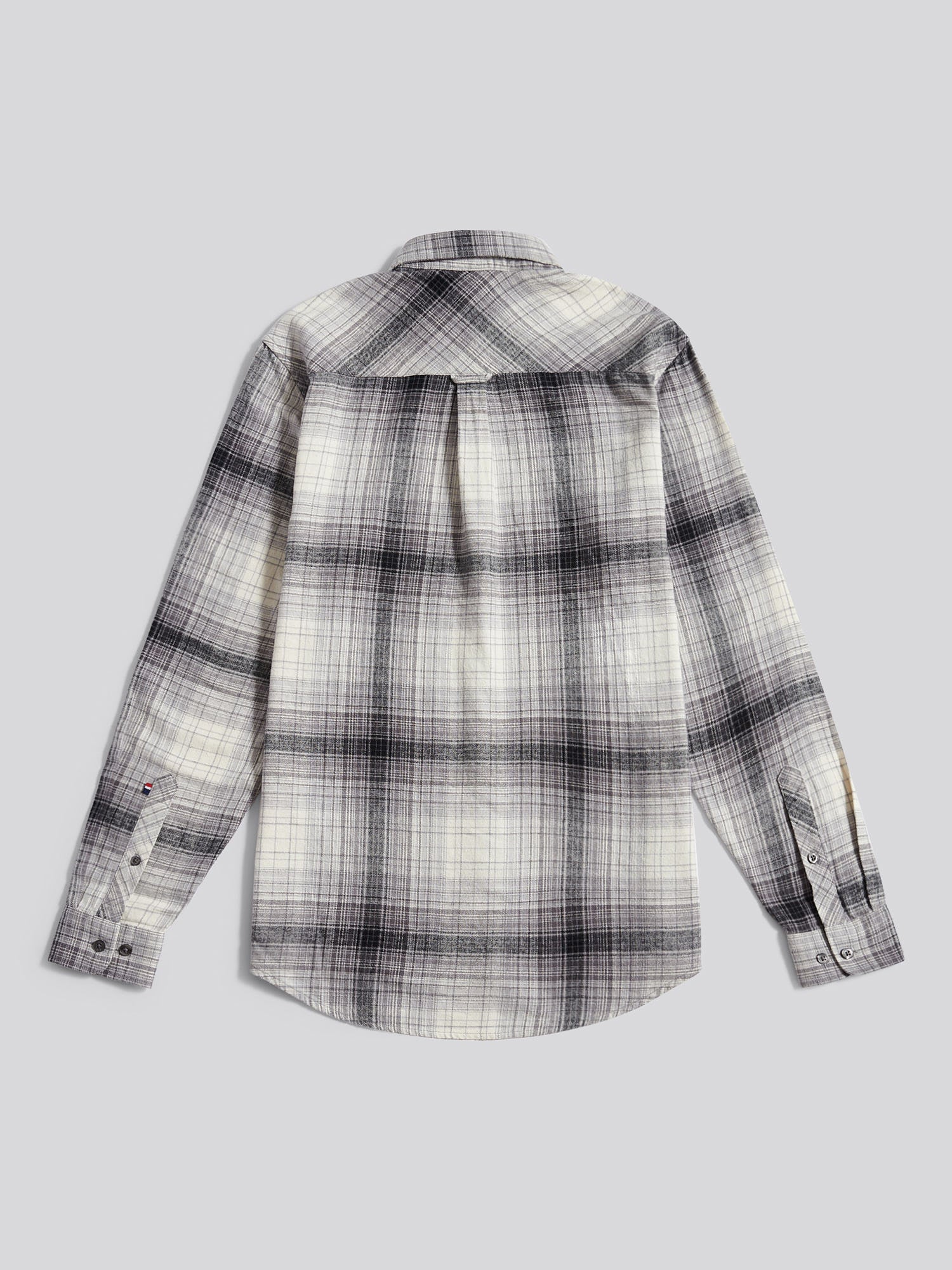 Mens Ombre Check Buttondown Shirt in Black - Image 7