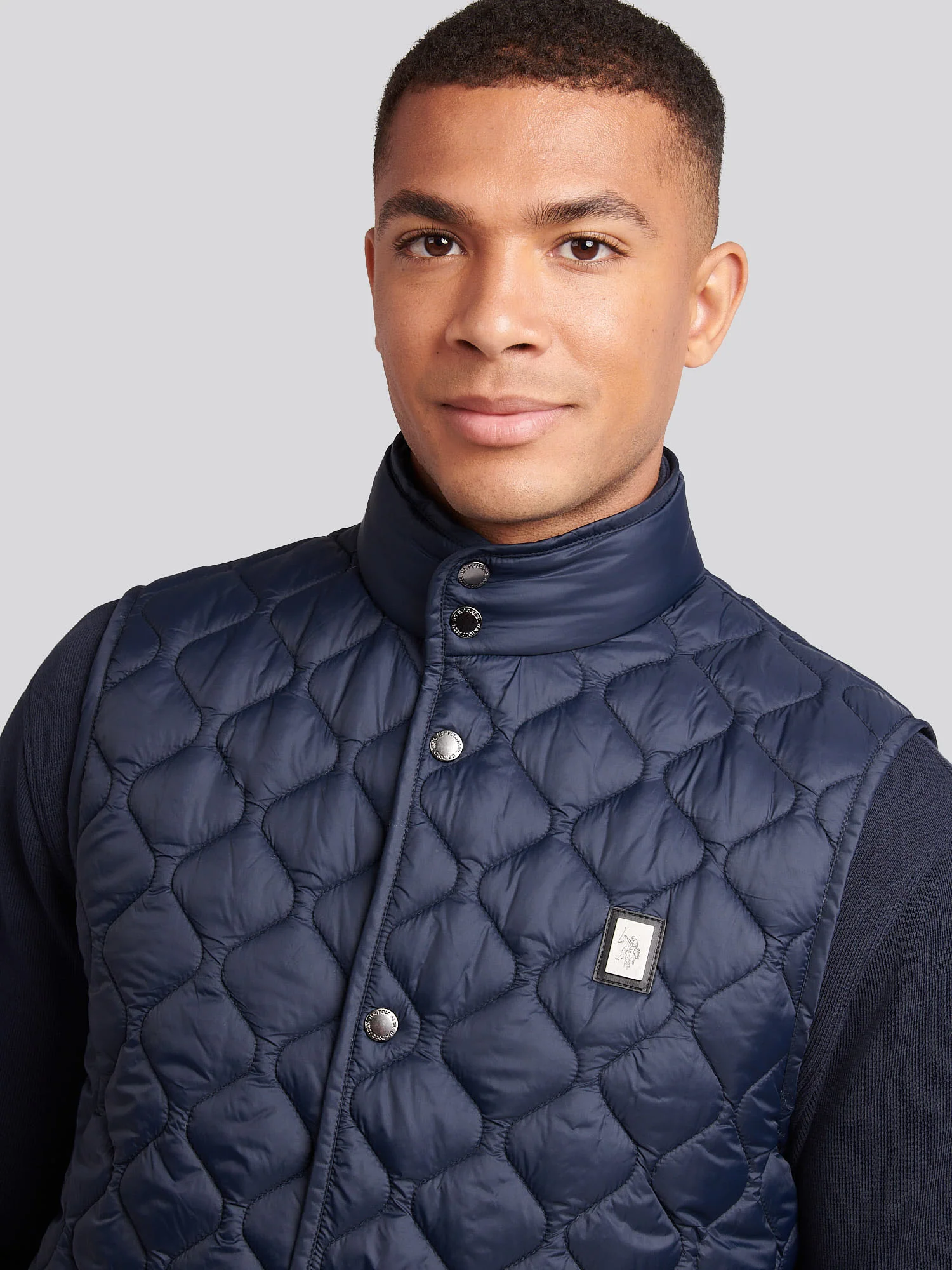 Mens Onion Quilt Lightweight Gilet Dark Sapphire Navy - Image 2