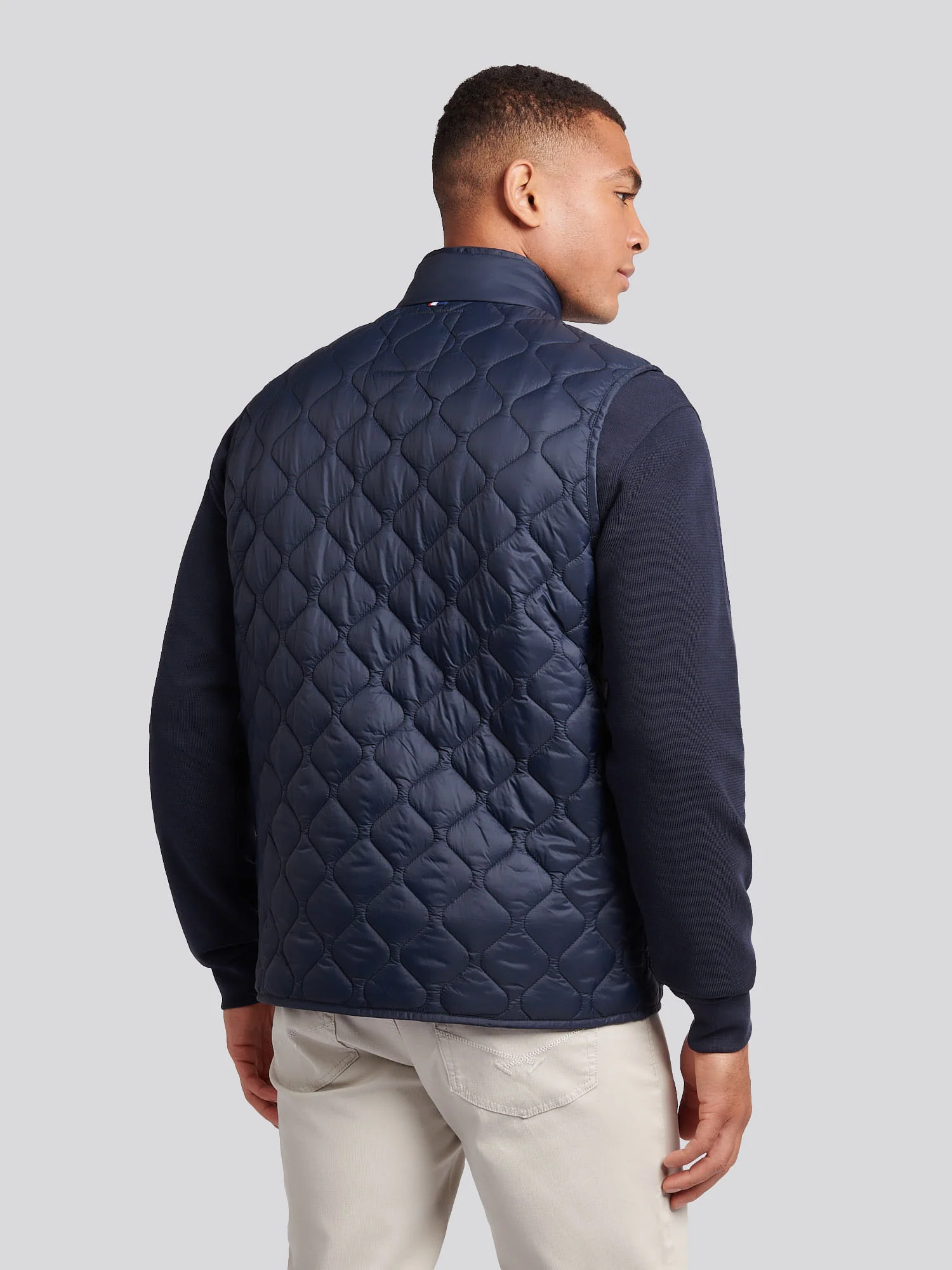 Mens Onion Quilt Lightweight Gilet Dark Sapphire Navy - Image 4