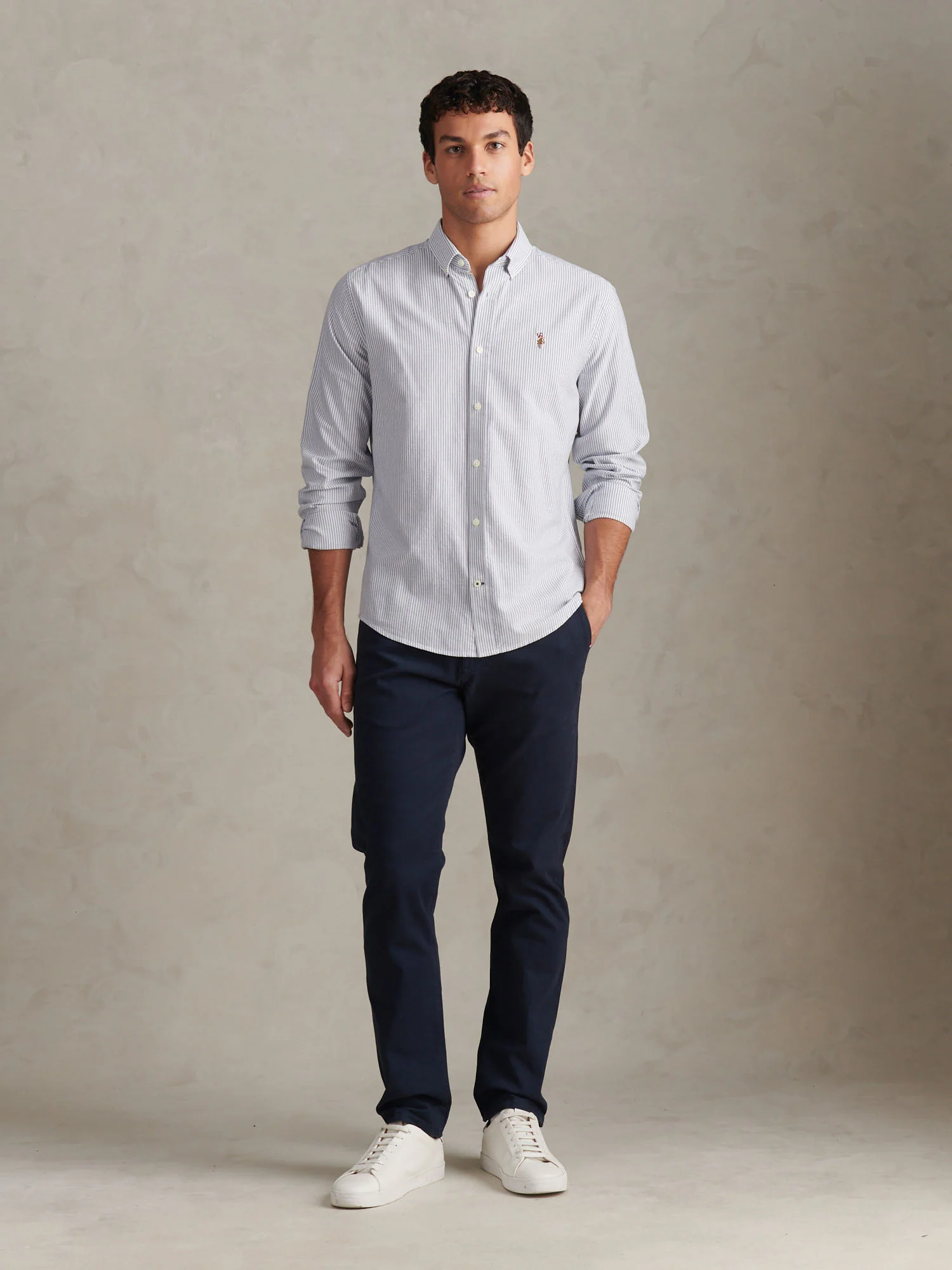 Mens Oxford Stripe Shirt Blue Yonder - Image 3