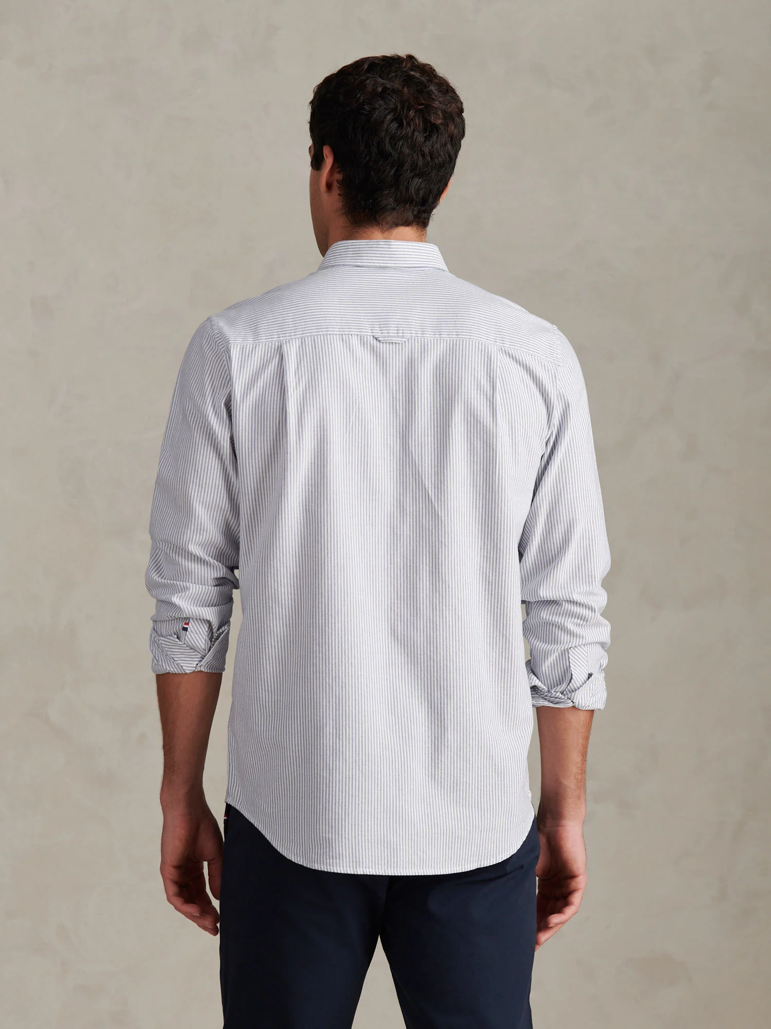 Mens Oxford Stripe Shirt Blue Yonder - Image 4