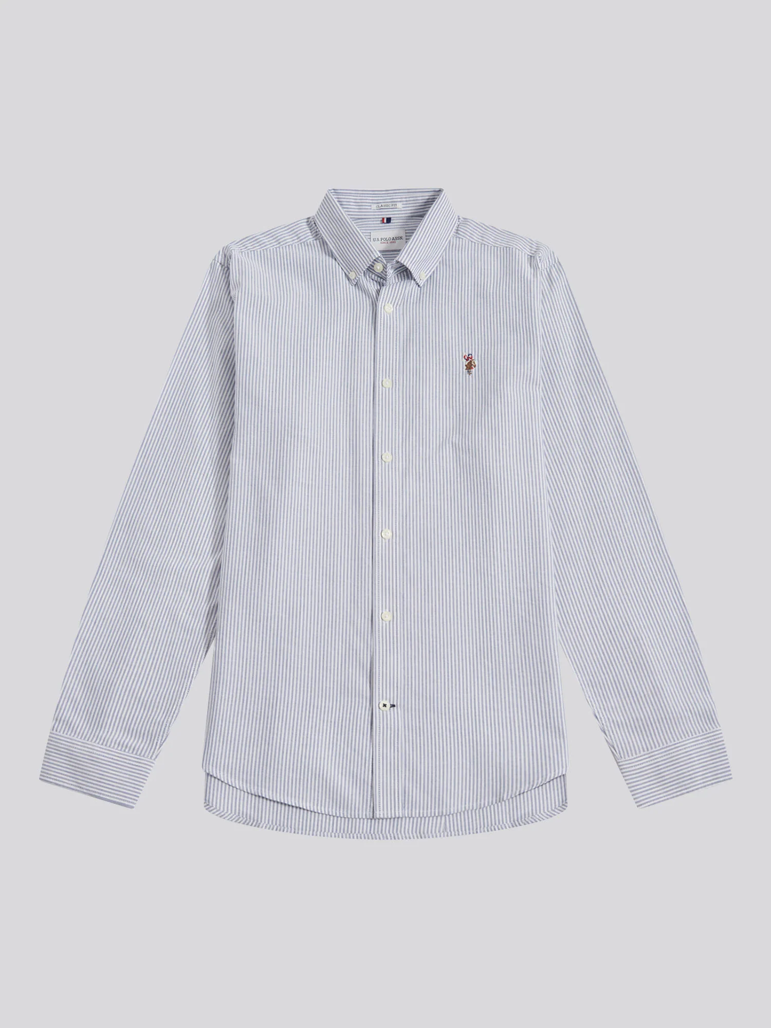 Mens Oxford Stripe Shirt Blue Yonder - Image 5