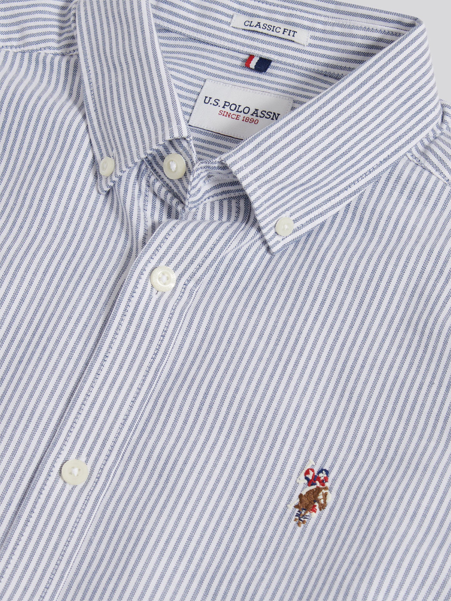 Mens Oxford Stripe Shirt Blue Yonder - Image 7