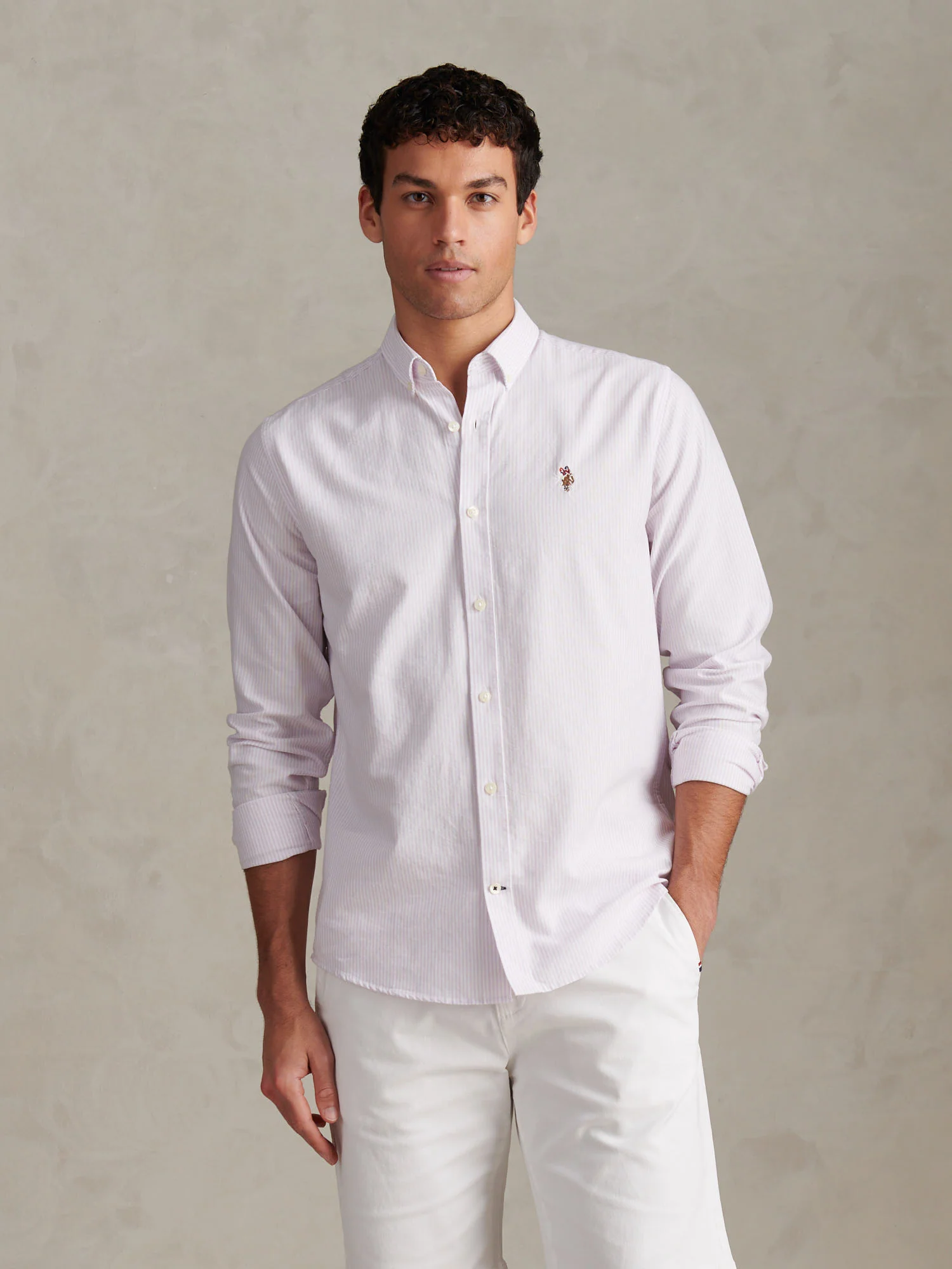 Mens Oxford Stripe Shirt Lilac Breeze