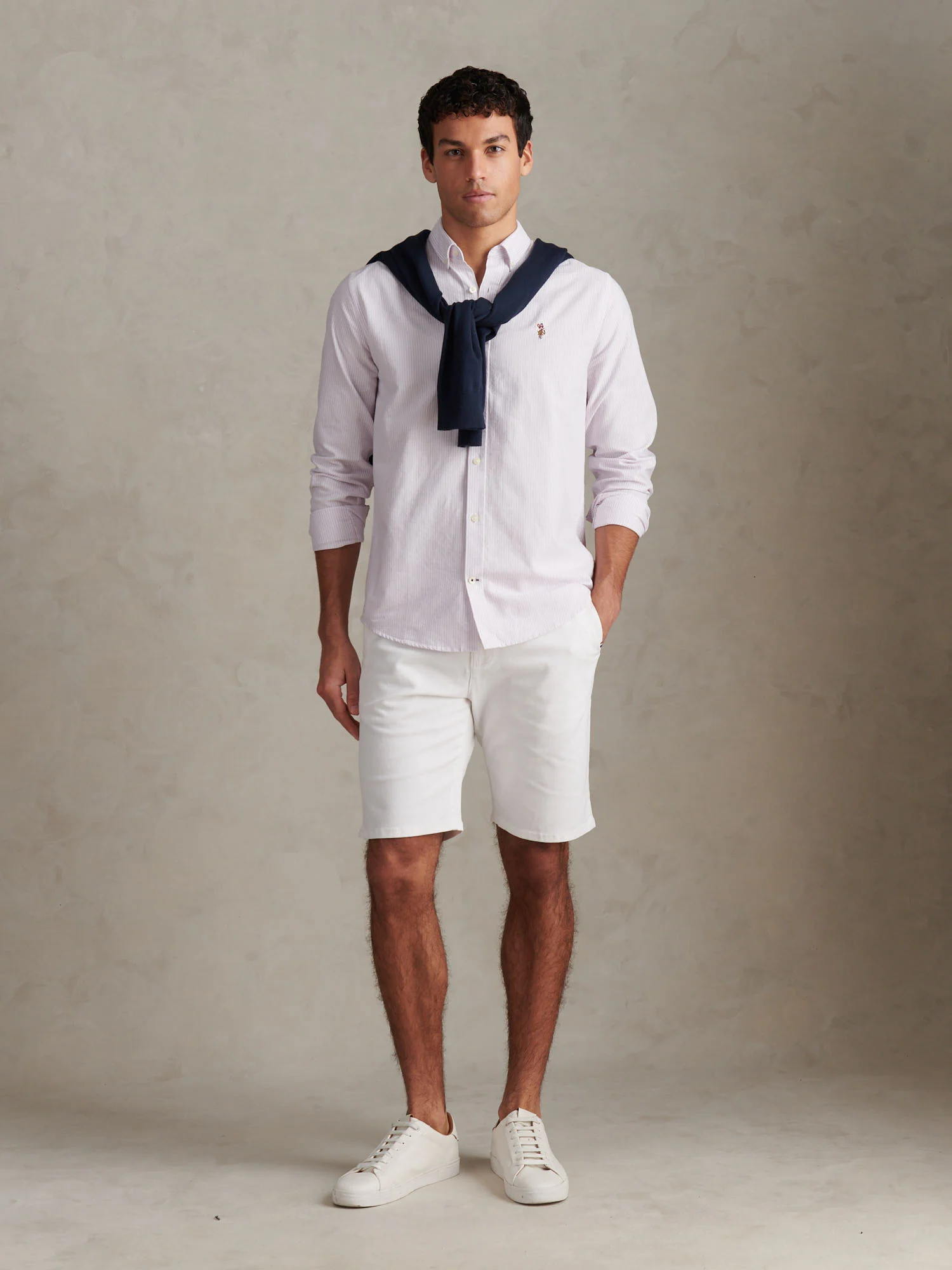Mens Oxford Stripe Shirt Lilac Breeze - Image 3