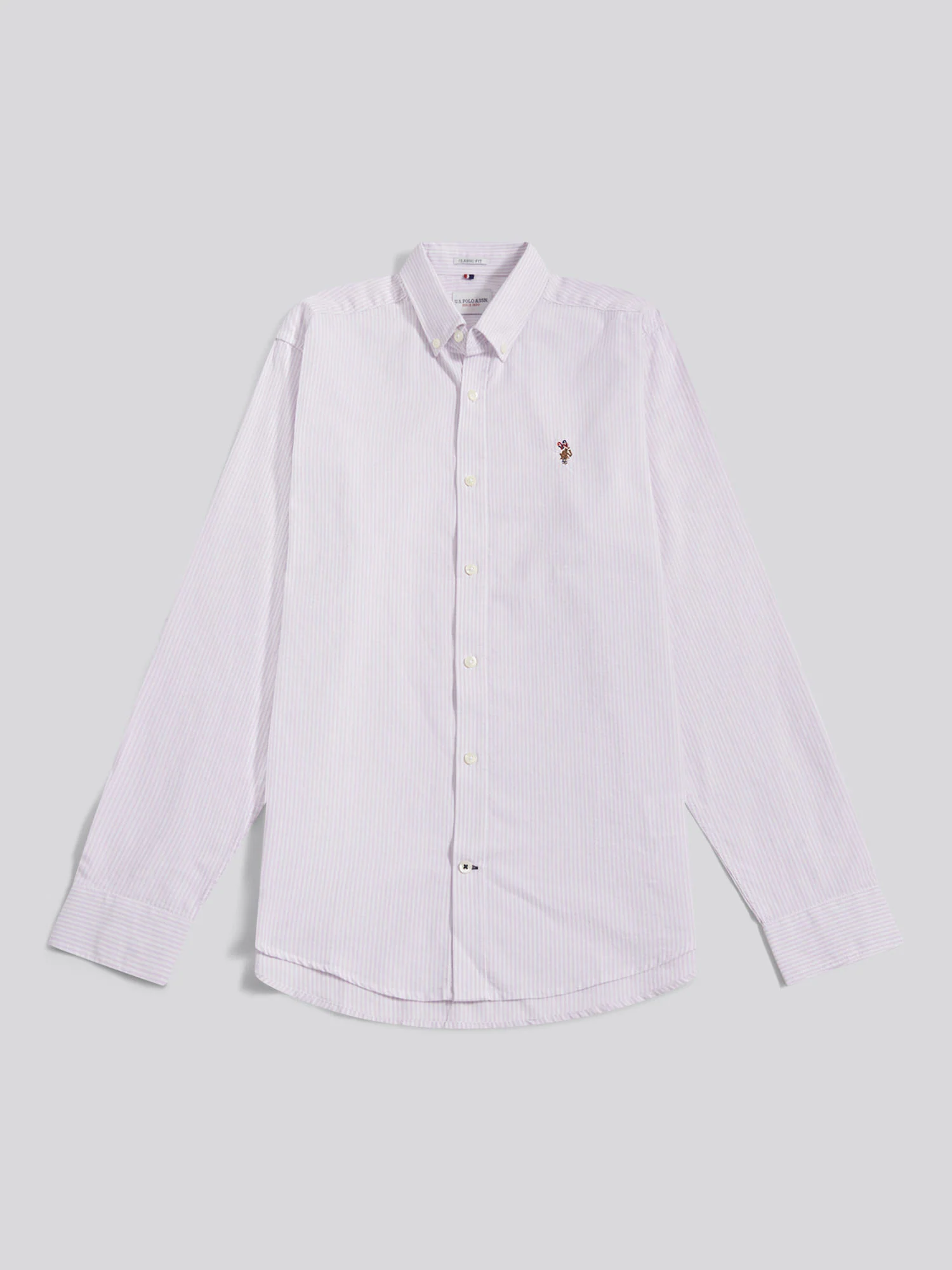 Mens Oxford Stripe Shirt Lilac Breeze - Image 5