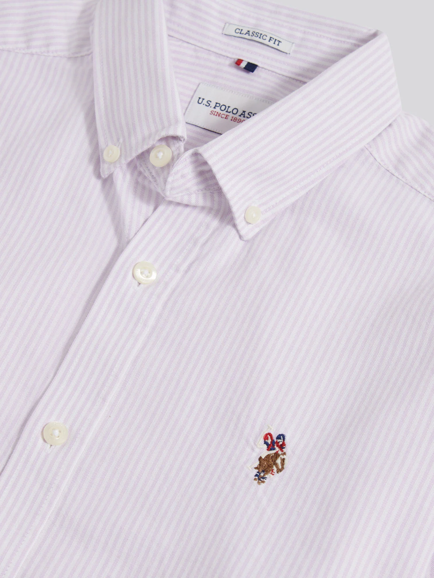 Mens Oxford Stripe Shirt Lilac Breeze - Image 7