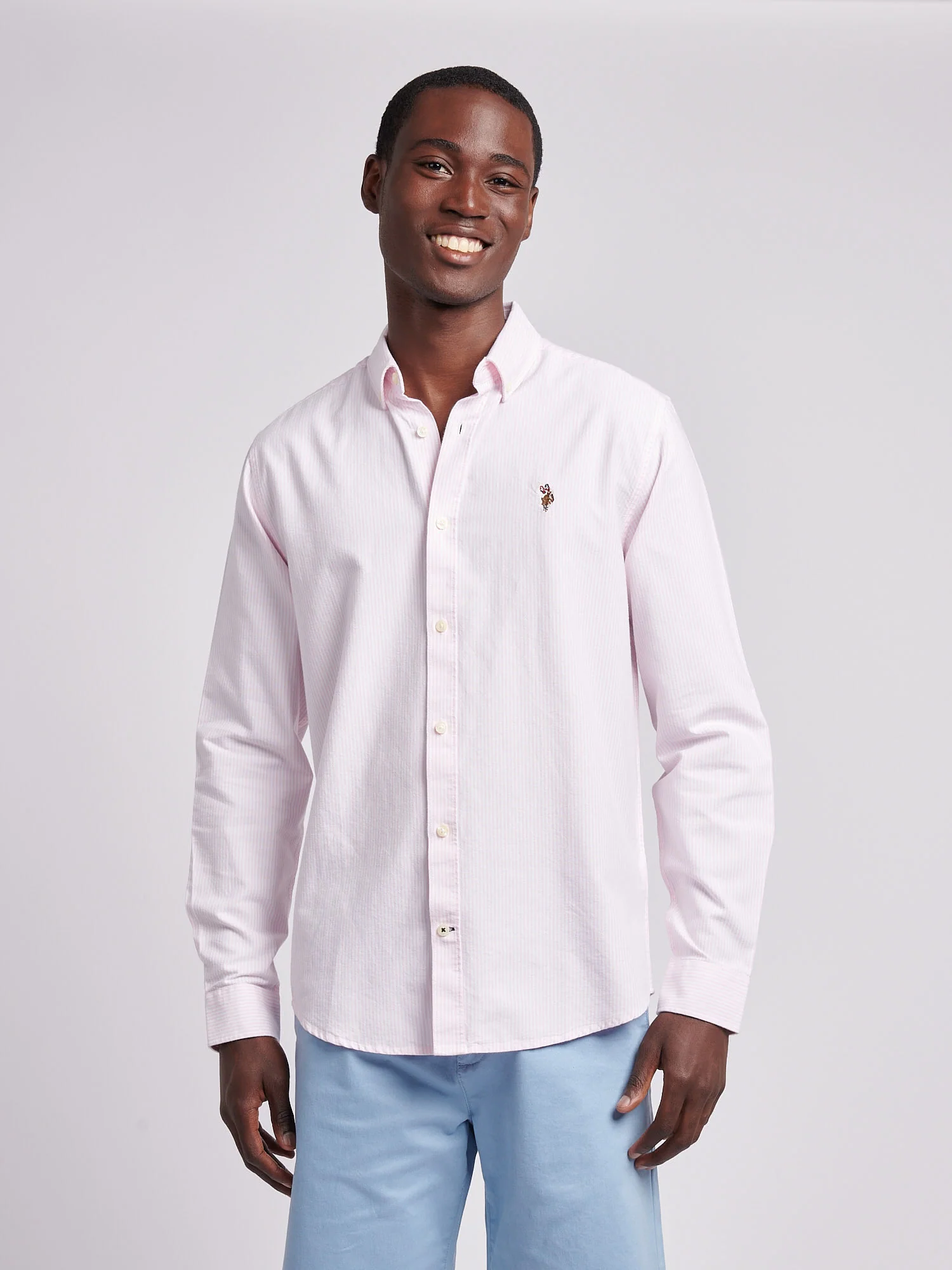 Mens Oxford Stripe Shirt Tickled Pink