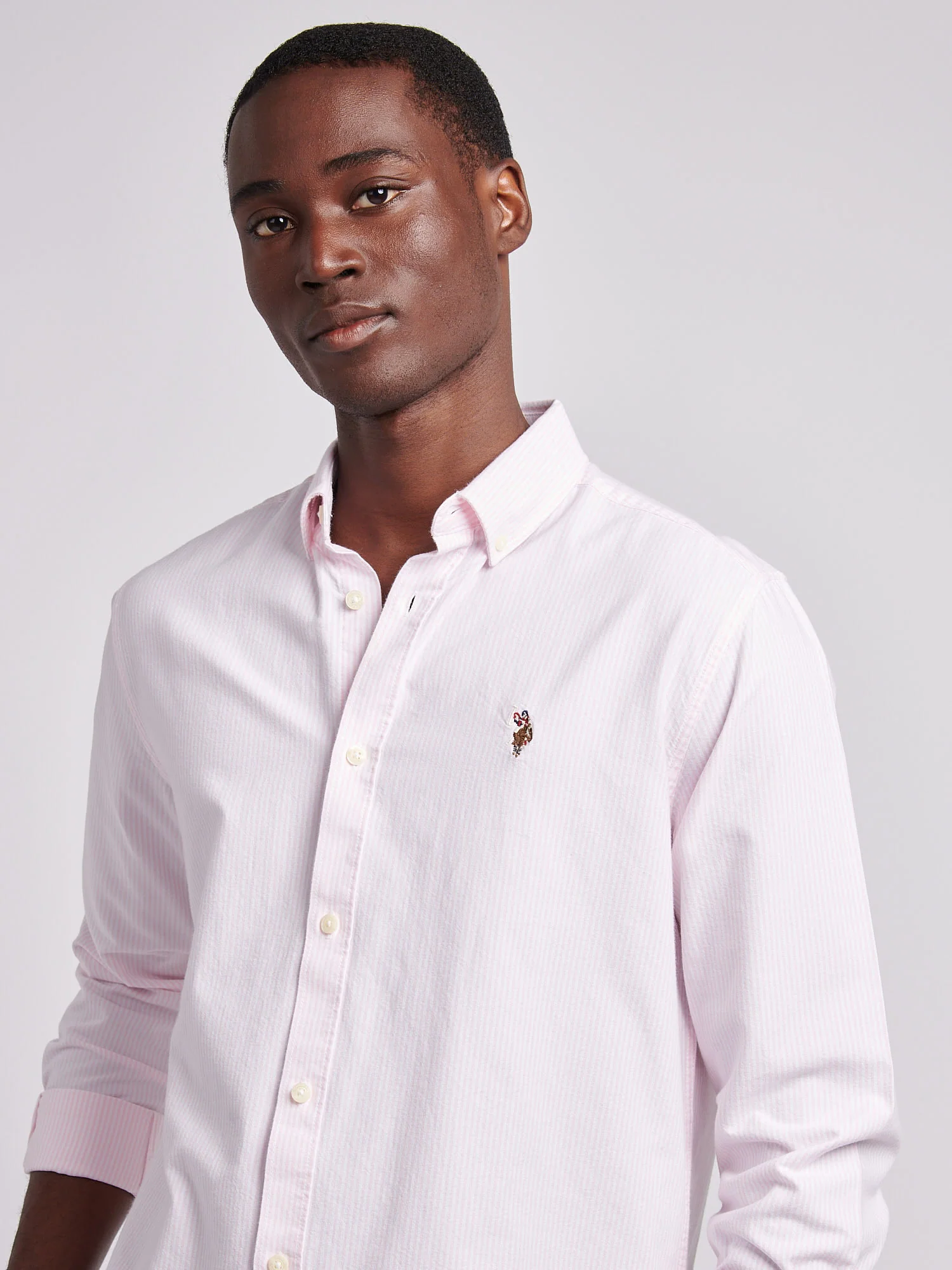 Mens Oxford Stripe Shirt Tickled Pink - Image 2