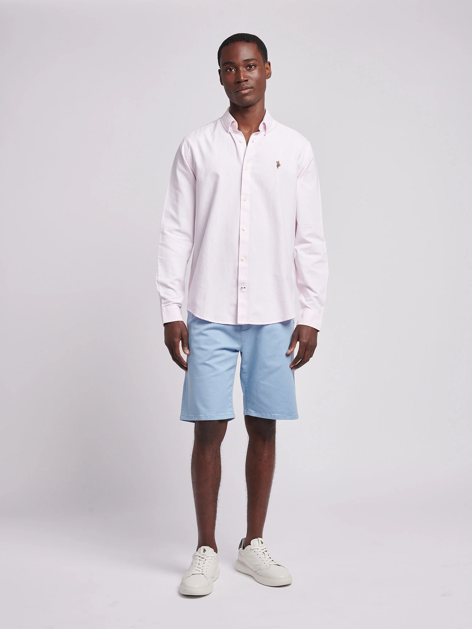 Mens Oxford Stripe Shirt Tickled Pink - Image 3