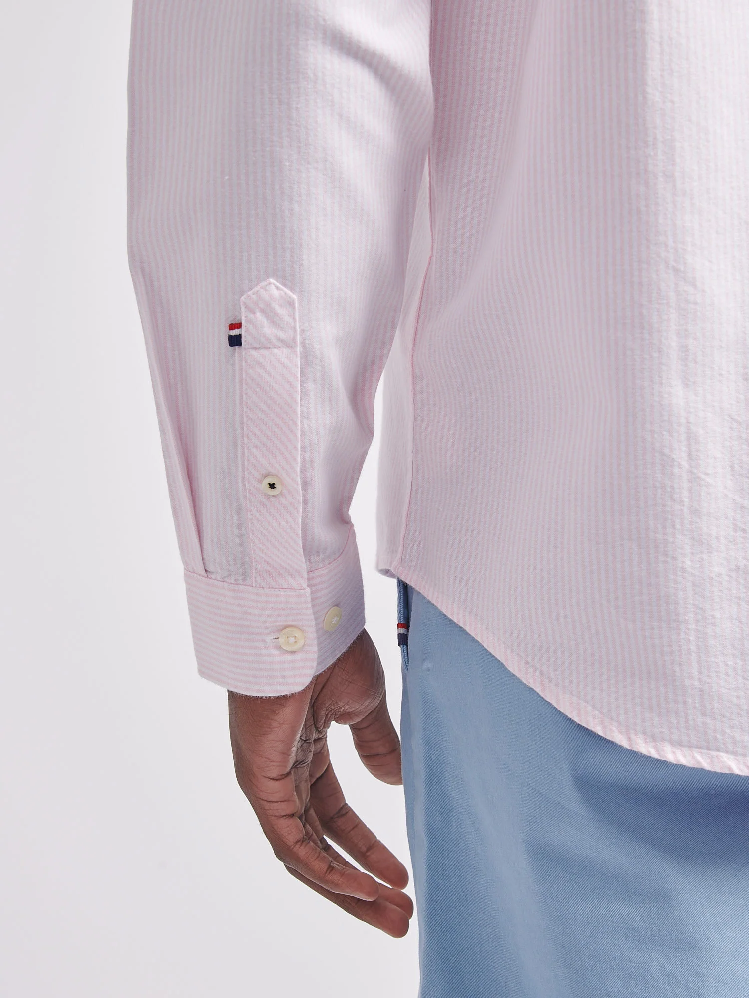 Mens Oxford Stripe Shirt Tickled Pink - Image 5