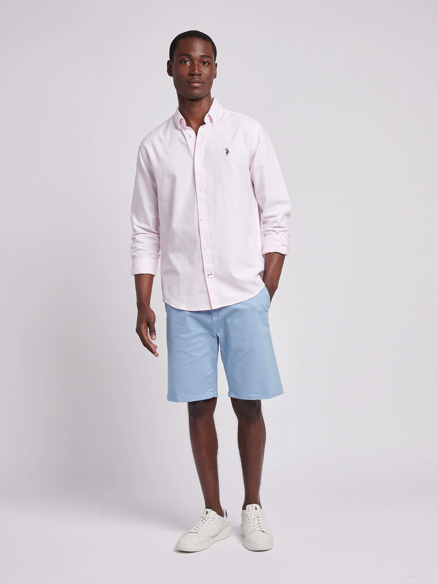 Mens Oxford Stripe Shirt Tickled Pink - Image 6