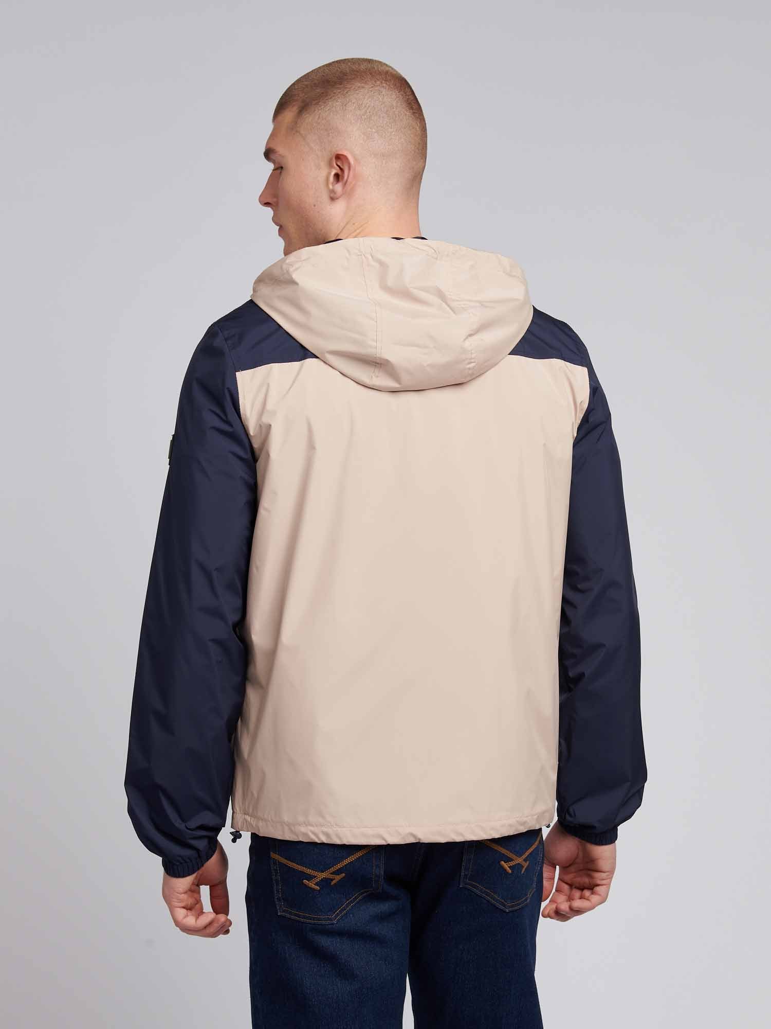 Mens Panelled Windbreaker Jacket in Doeskin - Image 4
