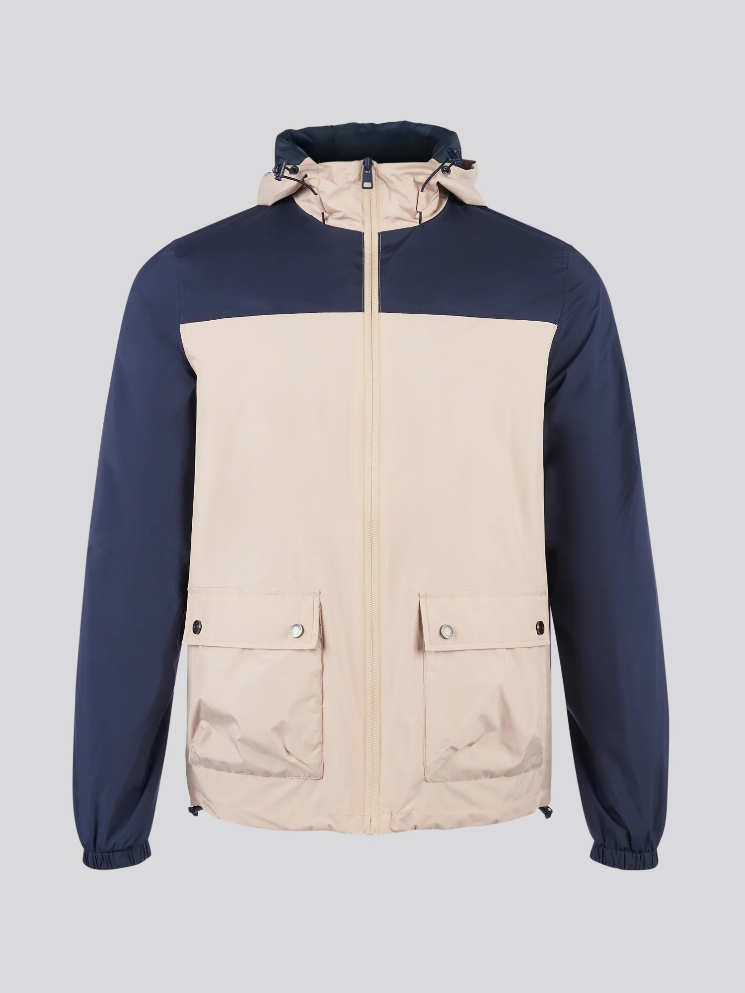 Mens Panelled Windbreaker Jacket in Doeskin - Image 7