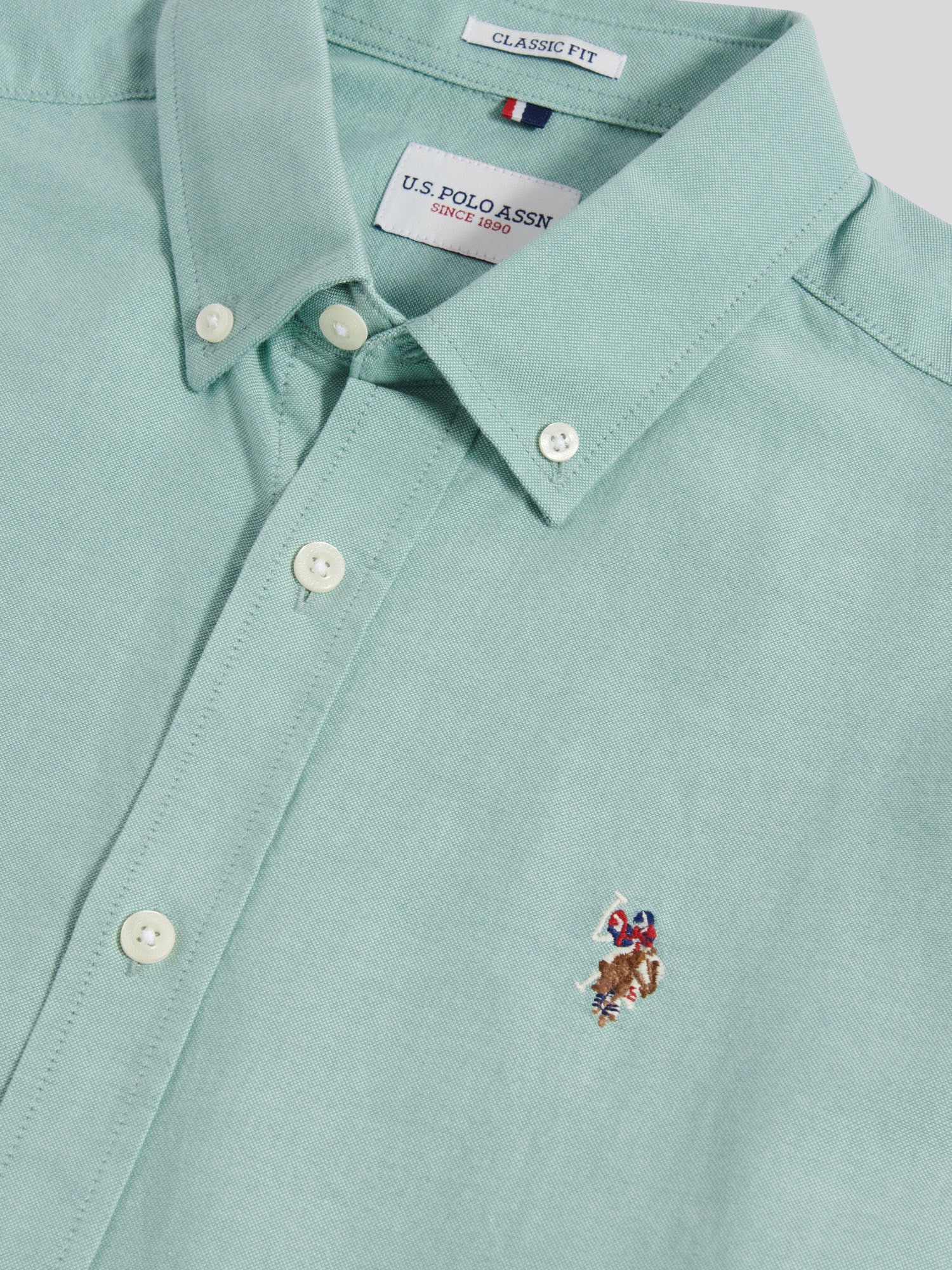 Mens Peached Oxford Shirt Aquifer - Image 7