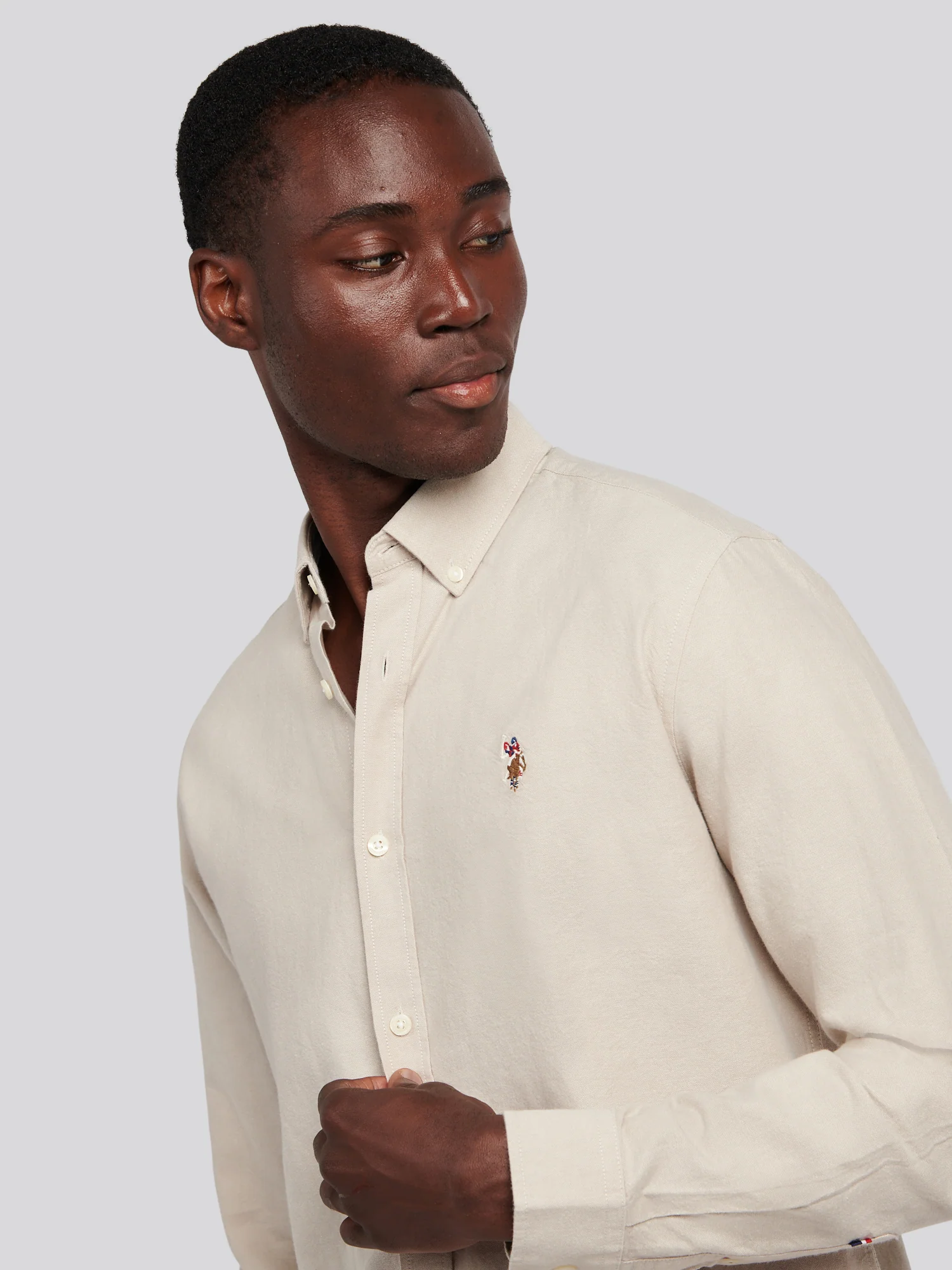 Mens Peached Oxford Shirt Atmosphere - Image 2