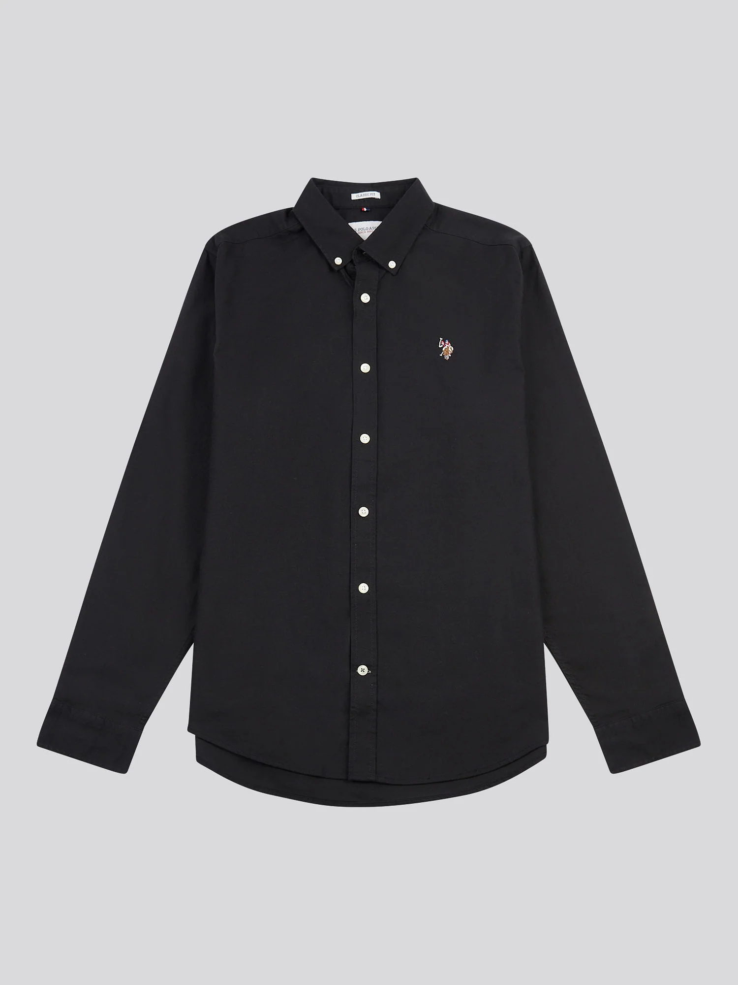 Mens Peached Oxford Shirt Black - Image 5
