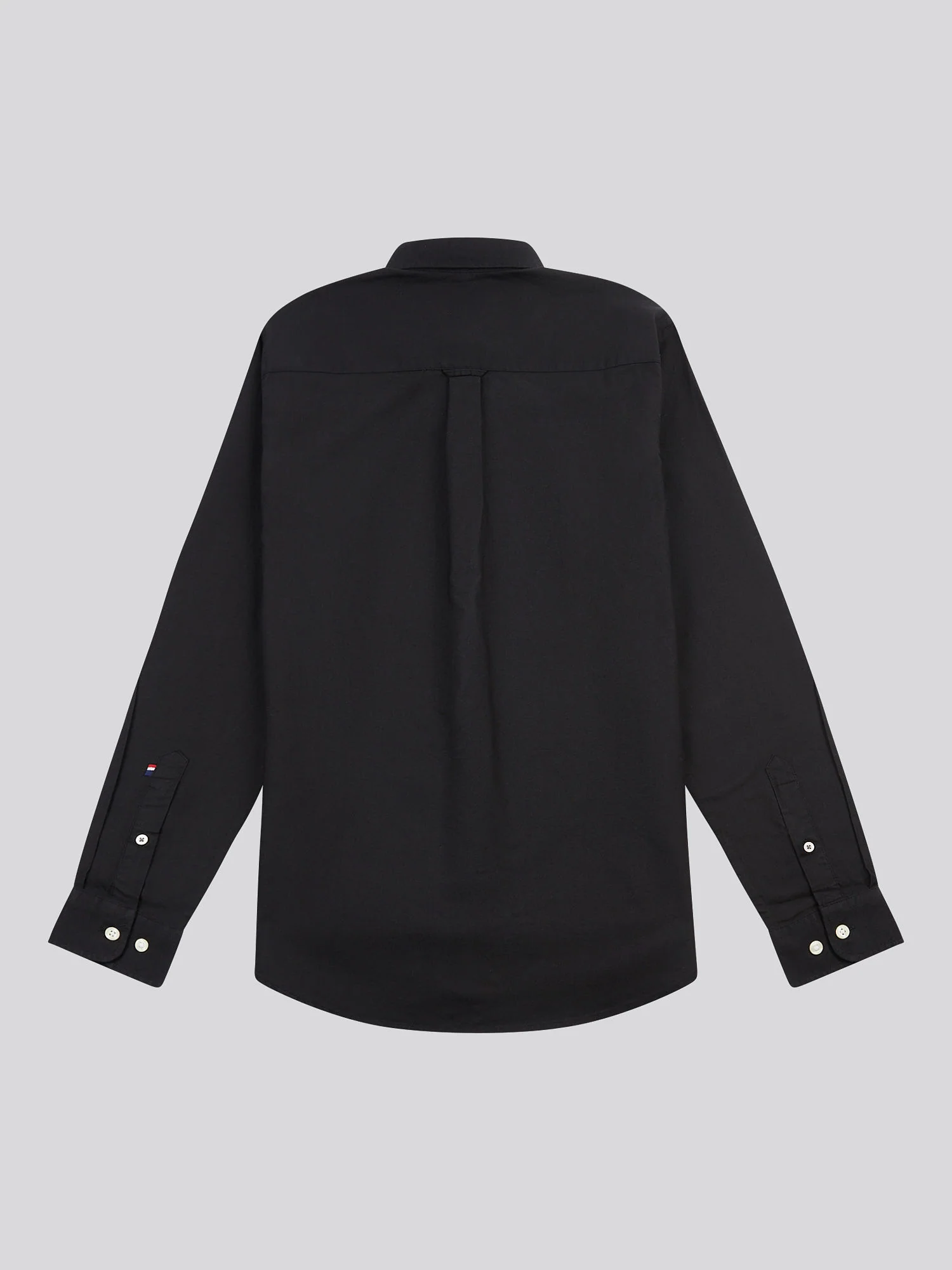 Mens Peached Oxford Shirt Black - Image 6