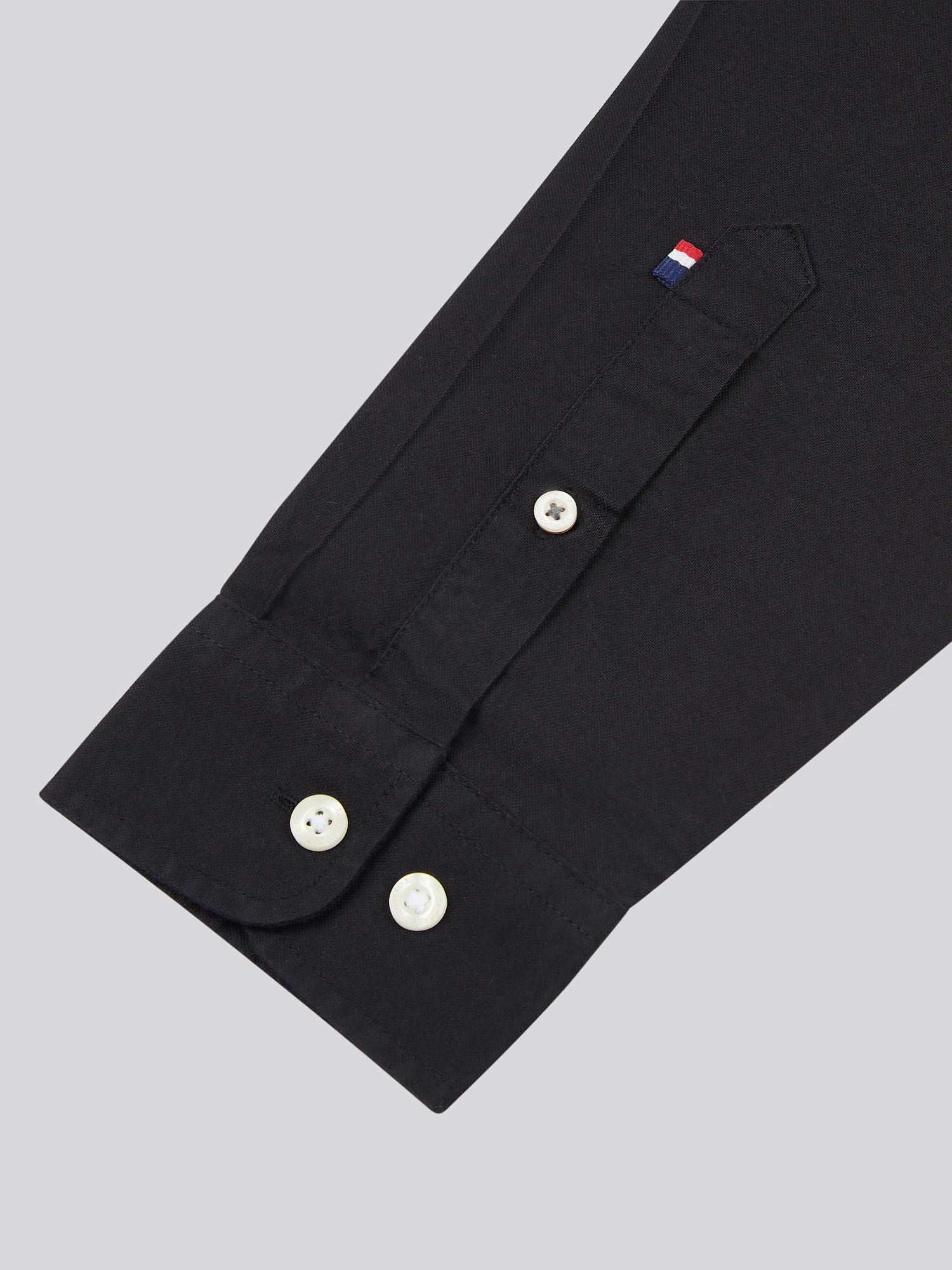 Mens Peached Oxford Shirt Black - Image 8
