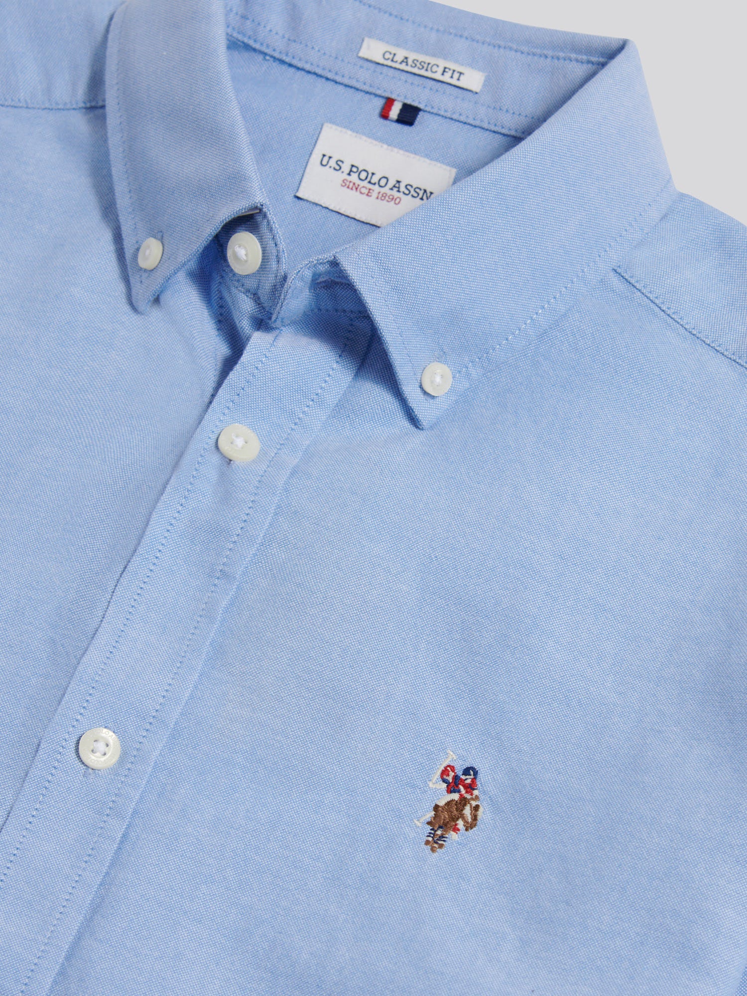 Mens Peached Oxford Shirt Blue Yonder - Image 7