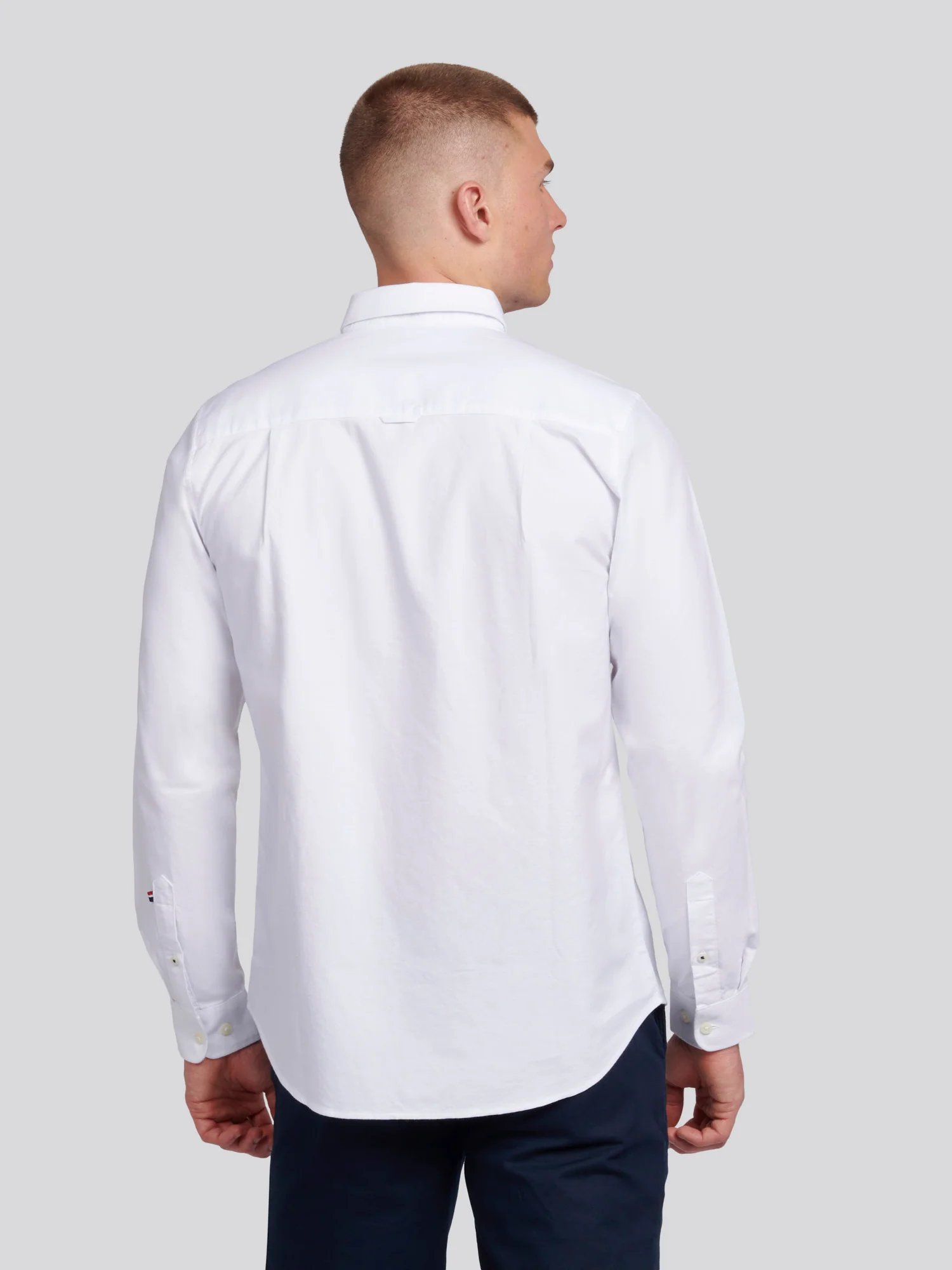 Mens Peached Oxford Shirt Bright White - Image 4