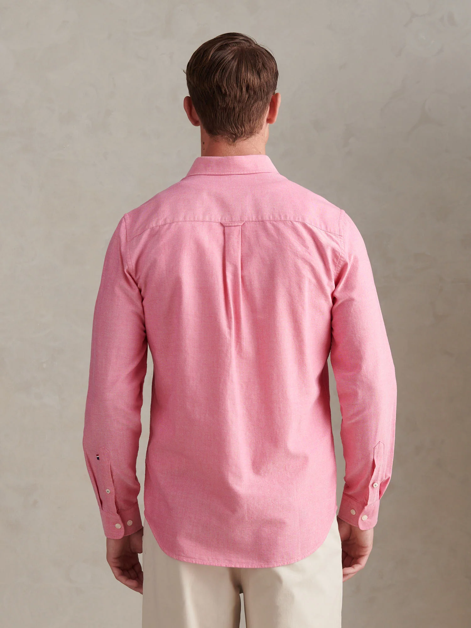 Mens Peached Oxford Shirt Chateau Rose - Image 4