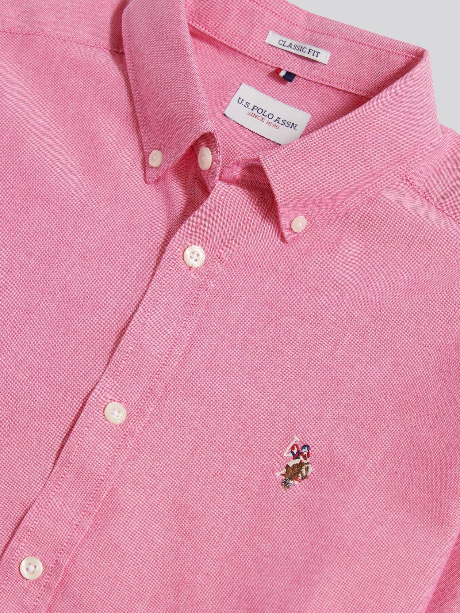 Mens Peached Oxford Shirt Chateau Rose - Image 9