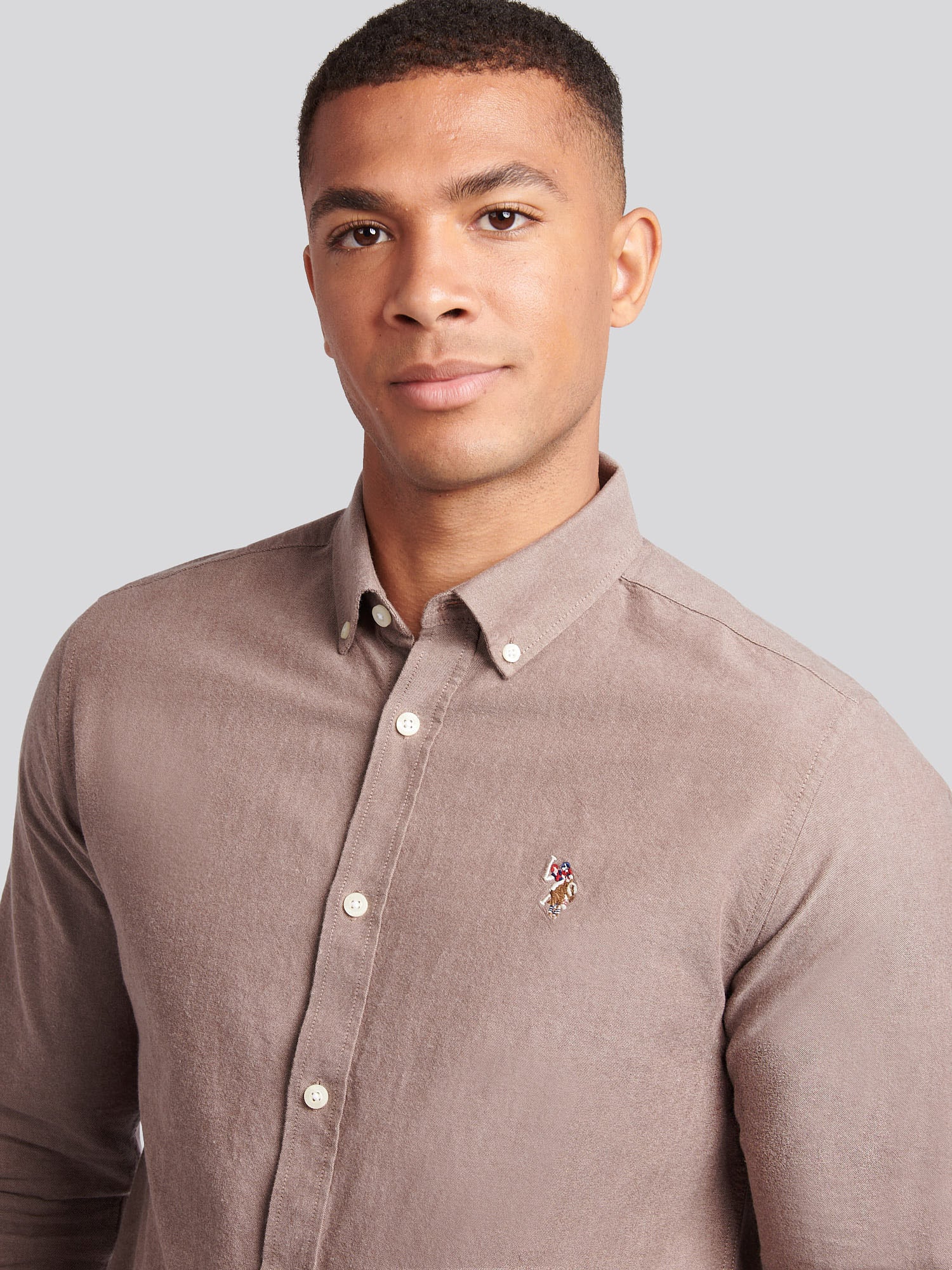 Mens Peached Oxford Shirt Chocolate Martini - Image 2