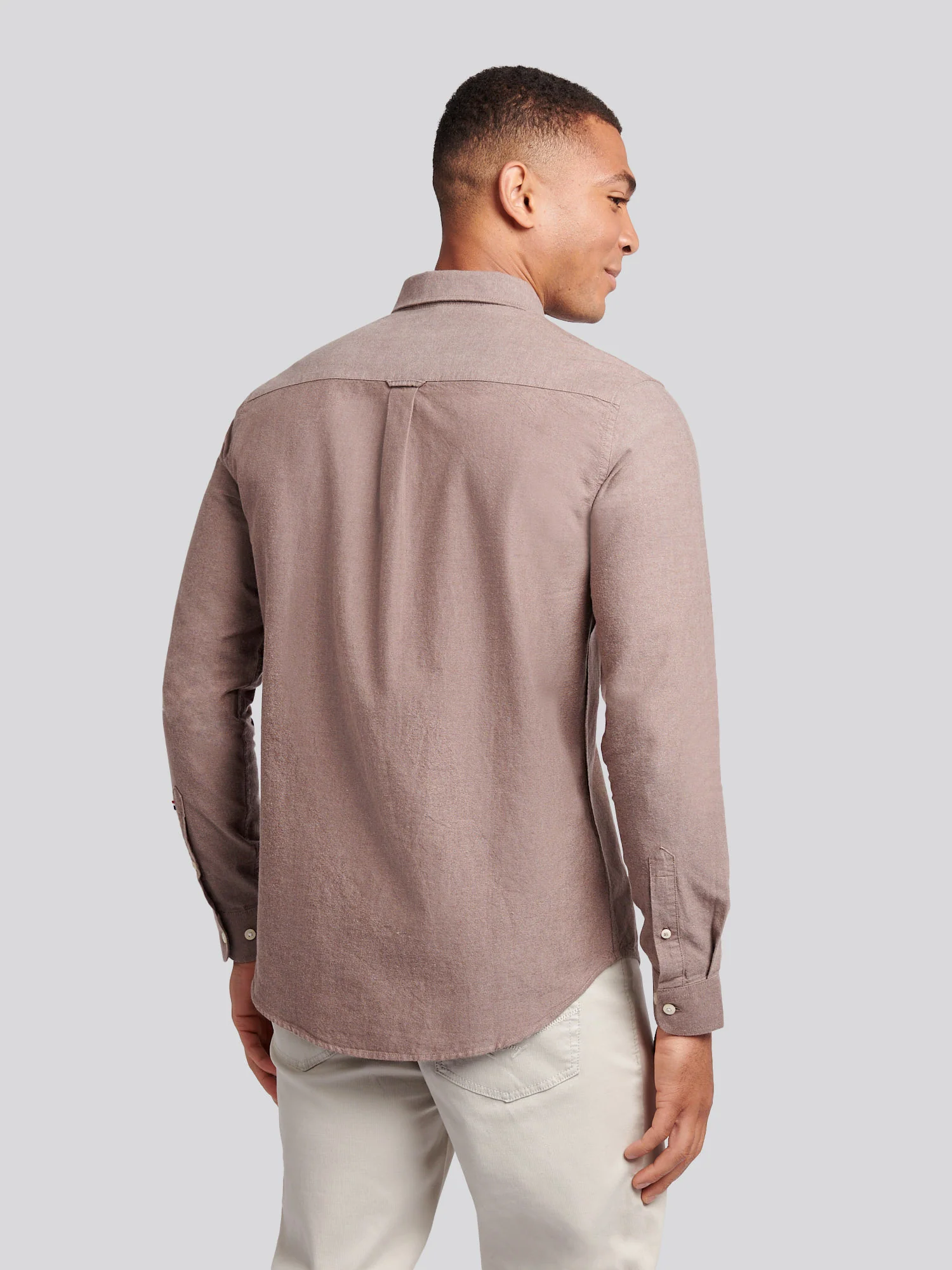 Mens Peached Oxford Shirt Chocolate Martini - Image 4