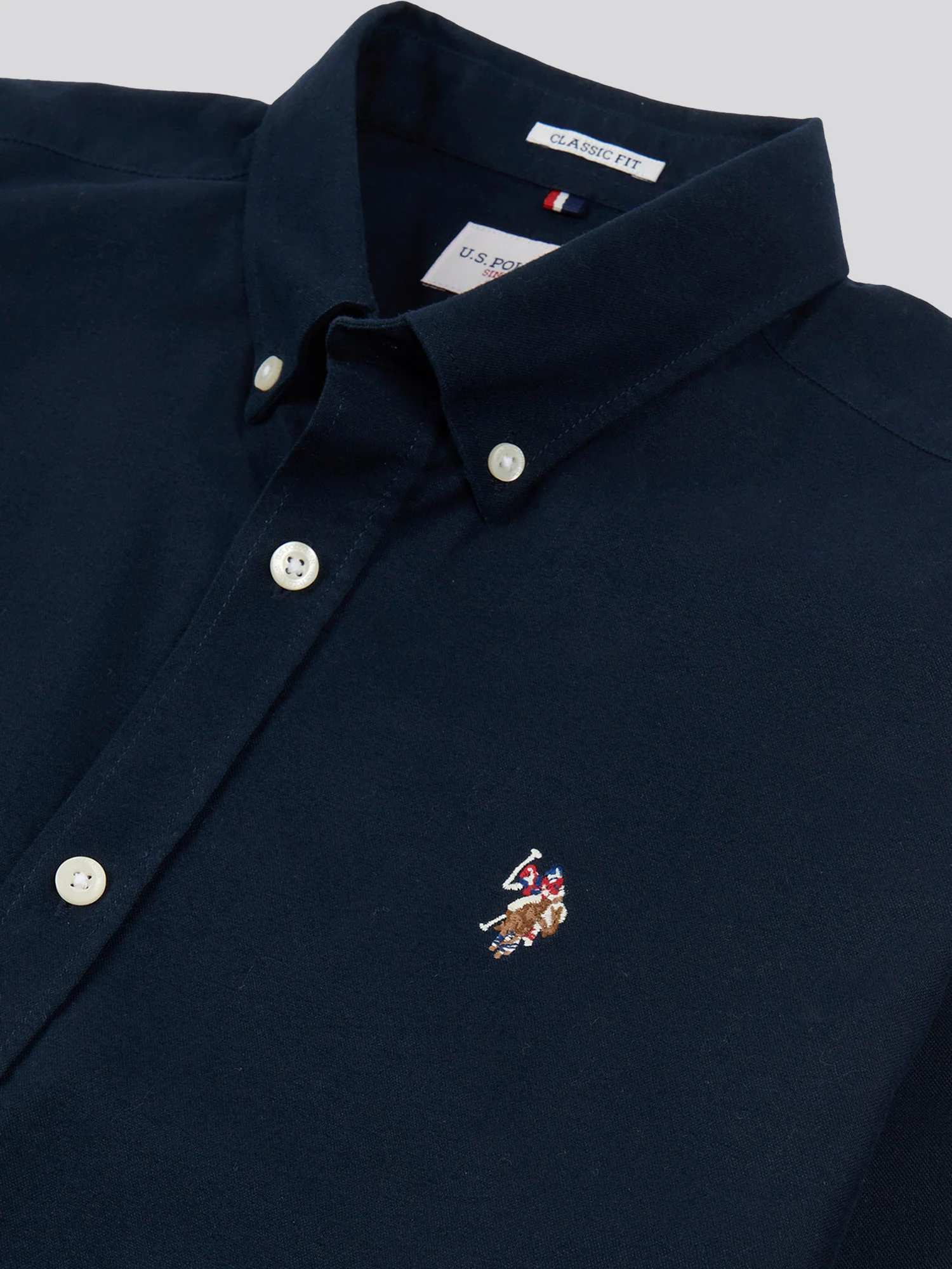 Mens Peached Oxford Shirt Dark Sapphire Navy - Image 6