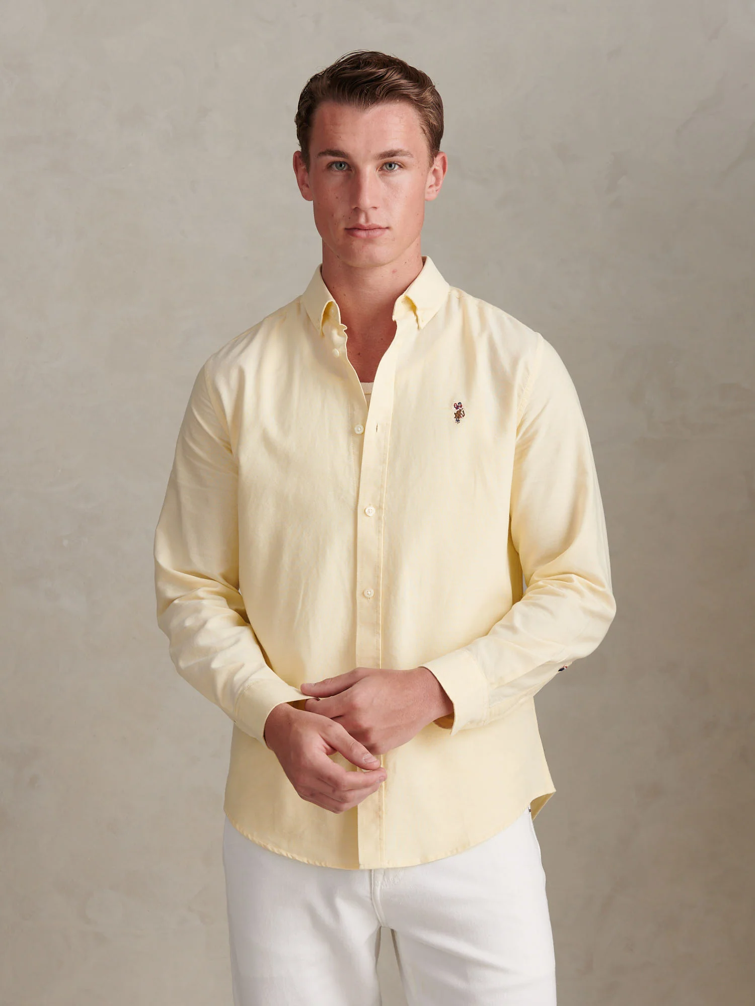 Mens Peached Oxford Shirt French Vanilla