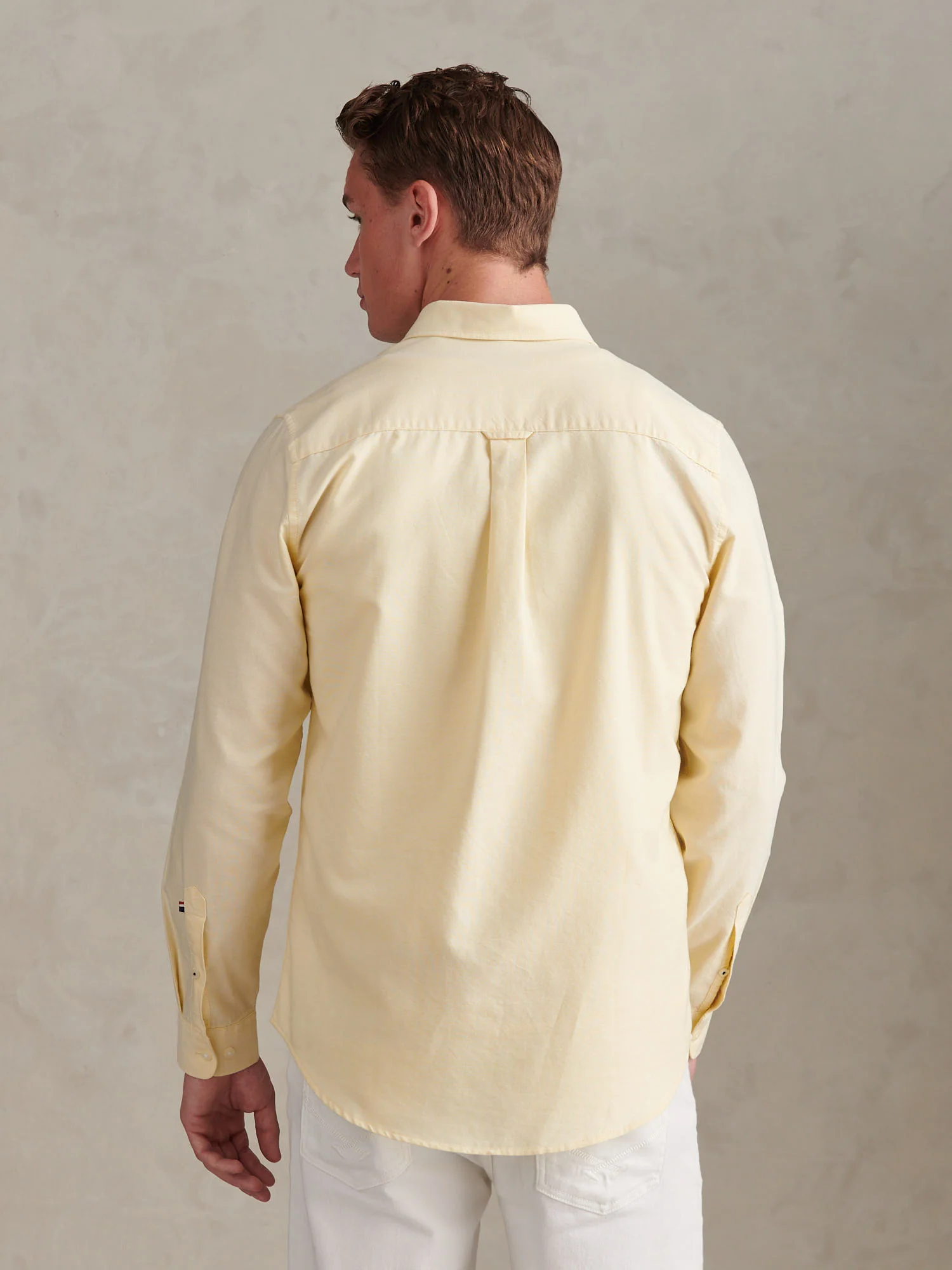 Mens Peached Oxford Shirt French Vanilla - Image 4