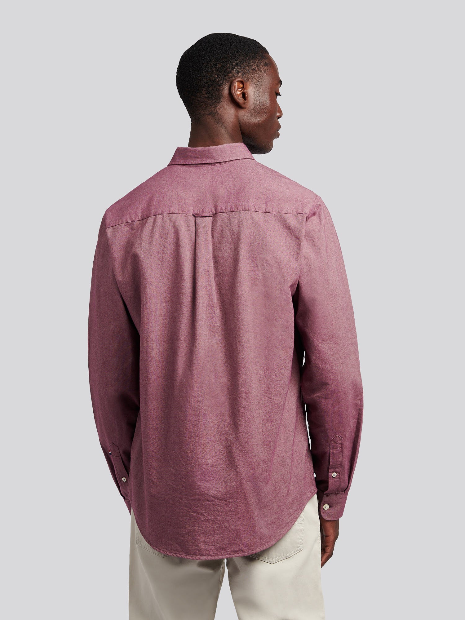 Mens Peached Oxford Shirt Grape Wine - Image 3