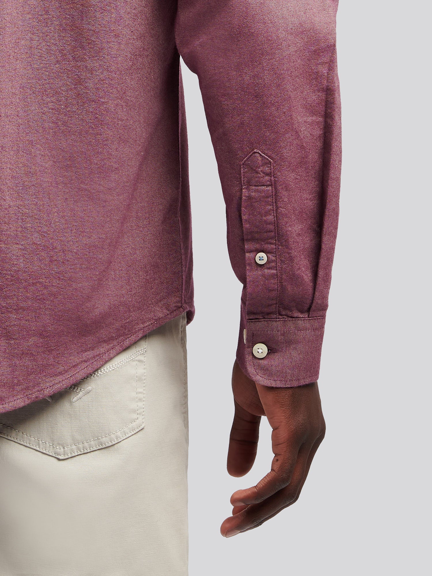 Mens Peached Oxford Shirt Grape Wine - Image 5