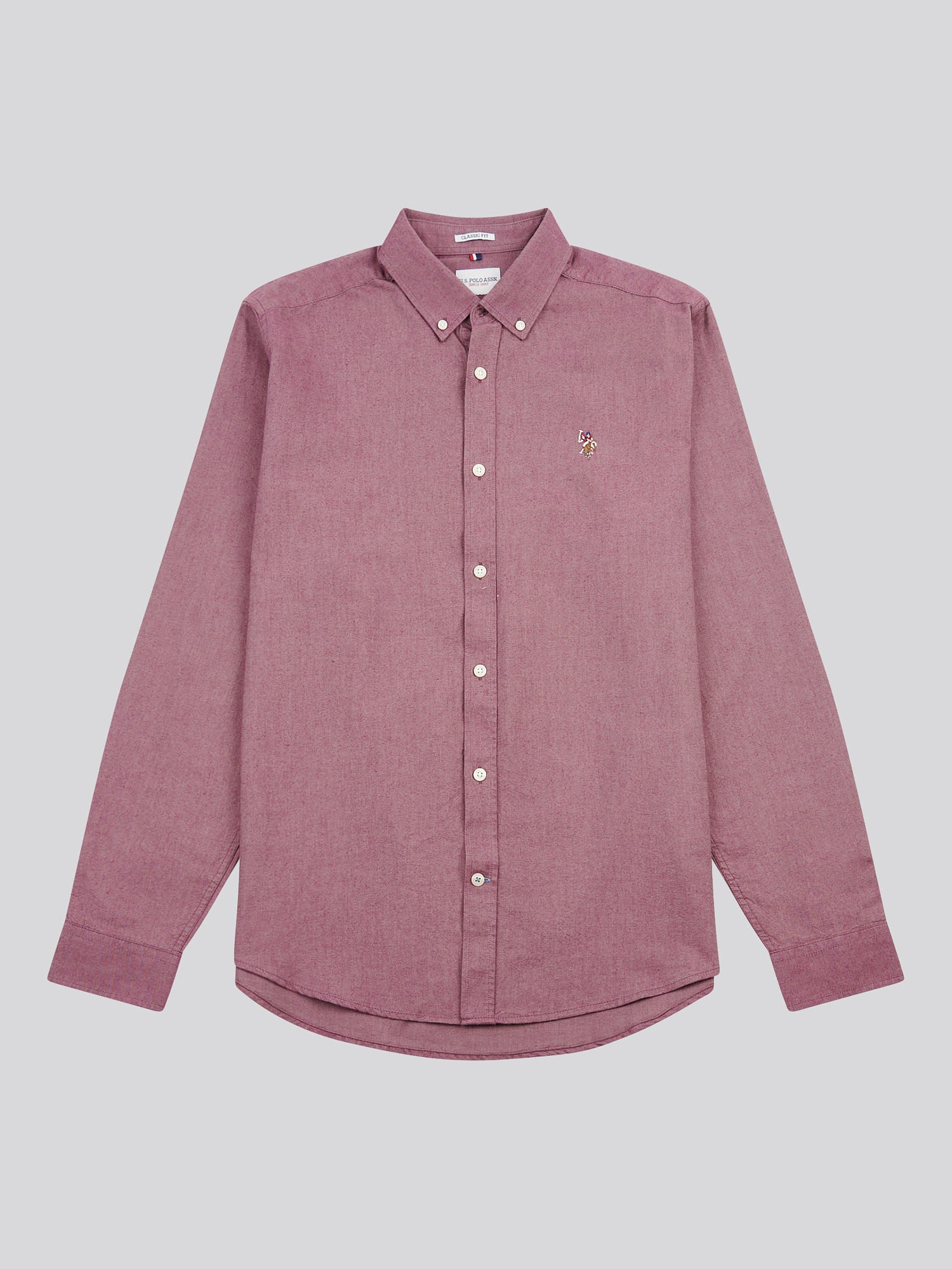 Mens Peached Oxford Shirt Grape Wine - Image 6