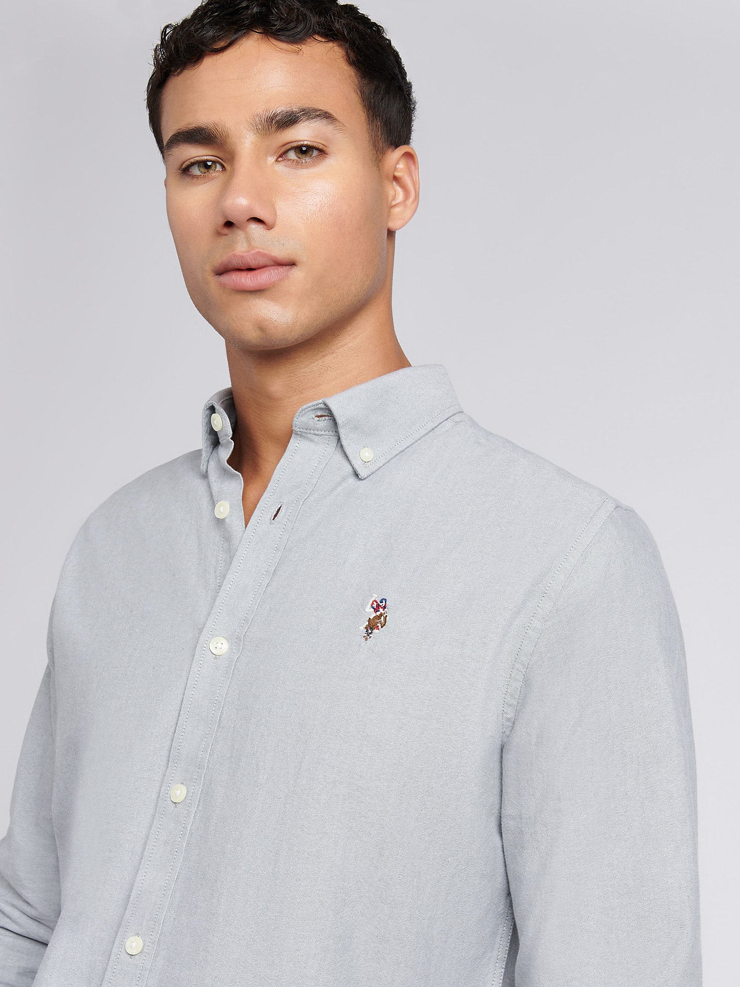 Mens Peached Oxford Shirt Mulled Basil - Image 2
