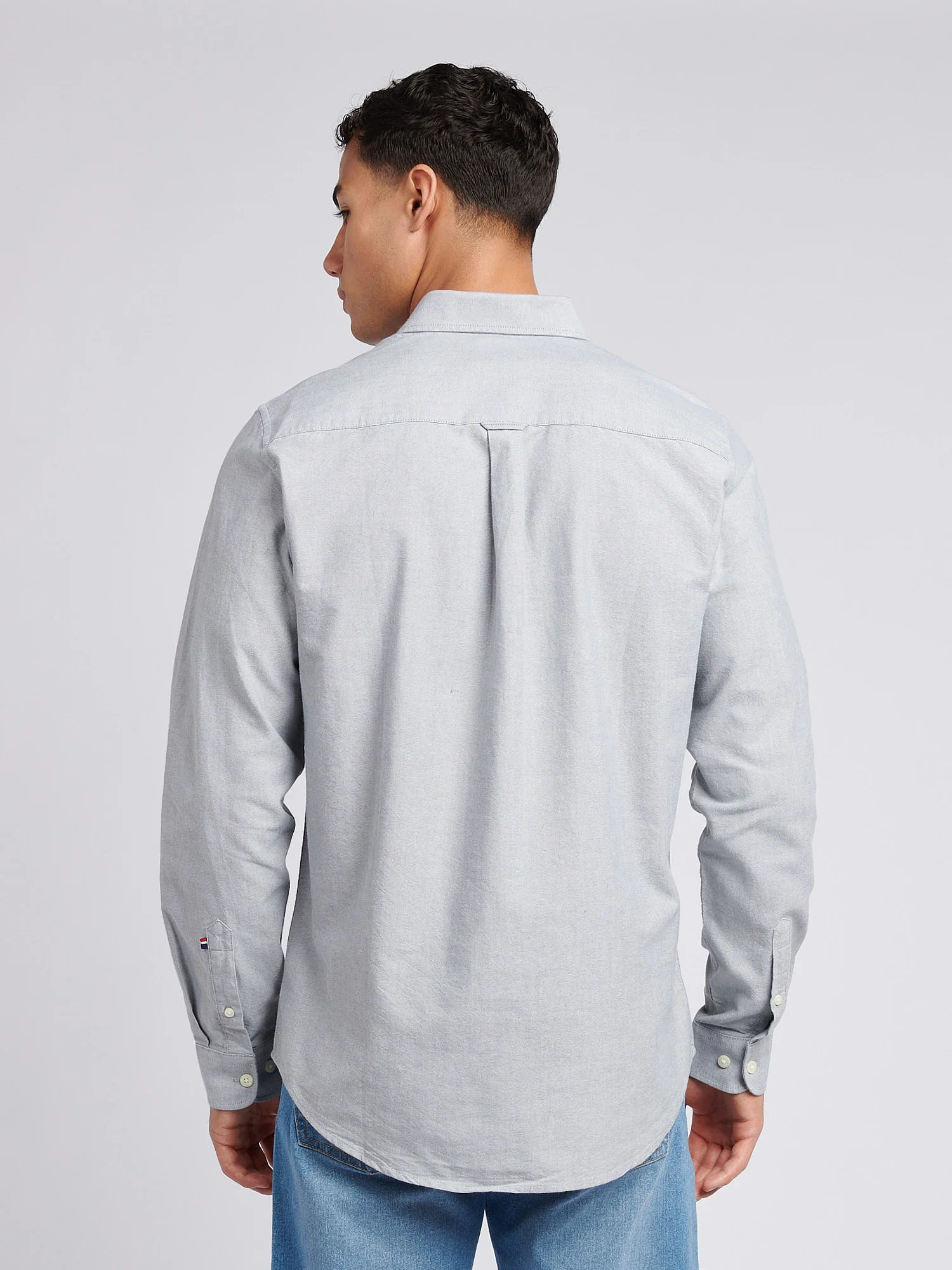 Mens Peached Oxford Shirt Mulled Basil - Image 4