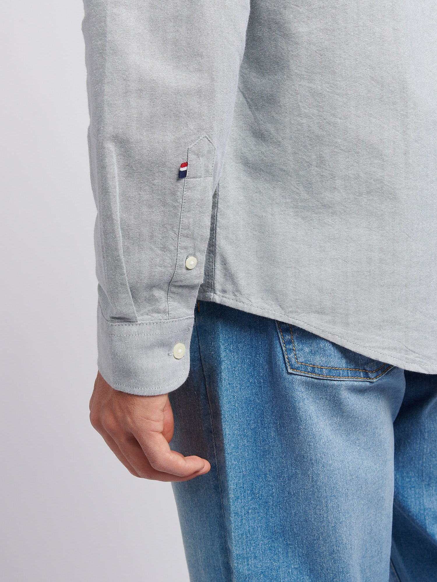Mens Peached Oxford Shirt Mulled Basil - Image 5