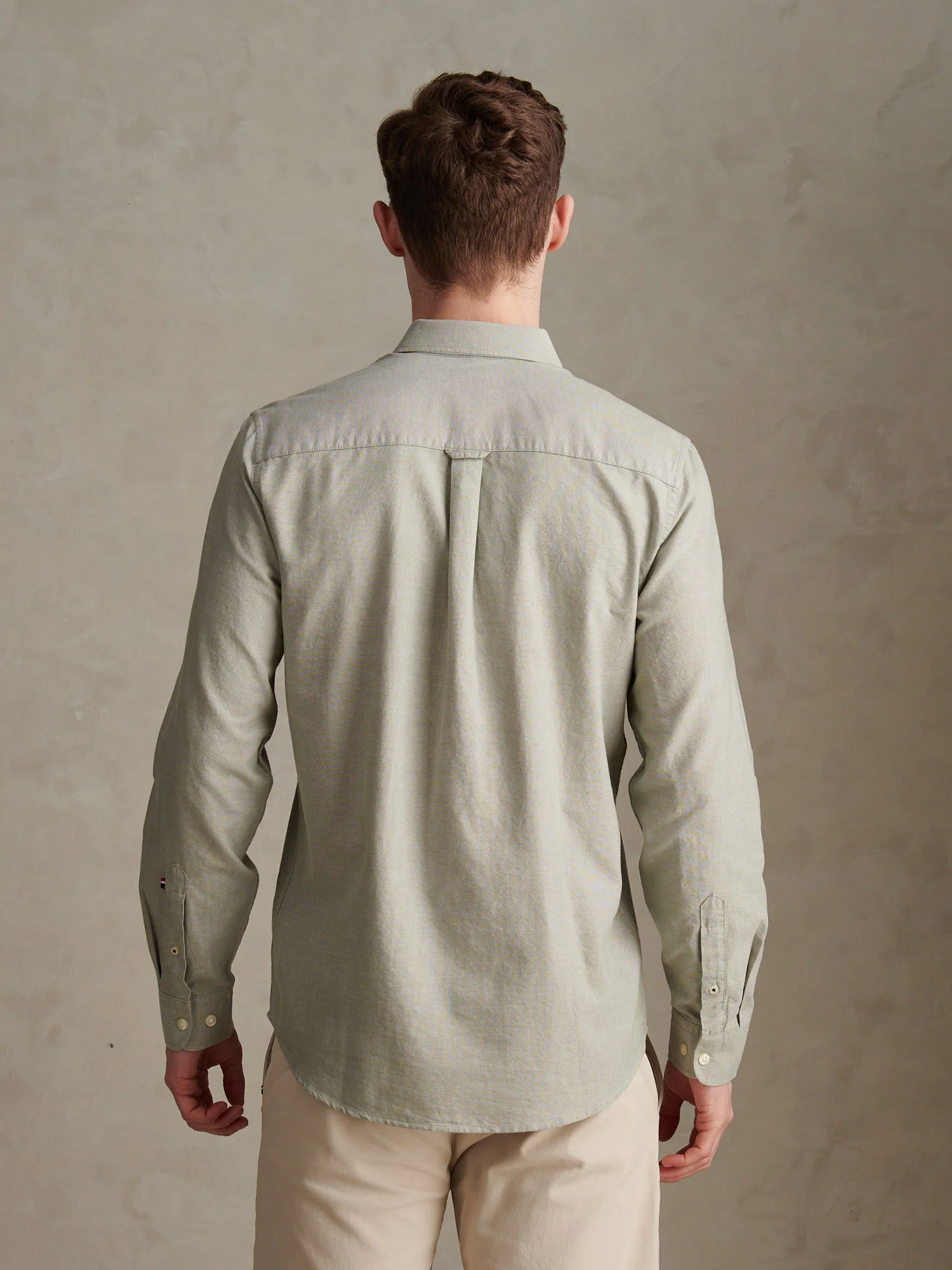 Mens Peached Oxford Shirt Sea Spray - Image 4