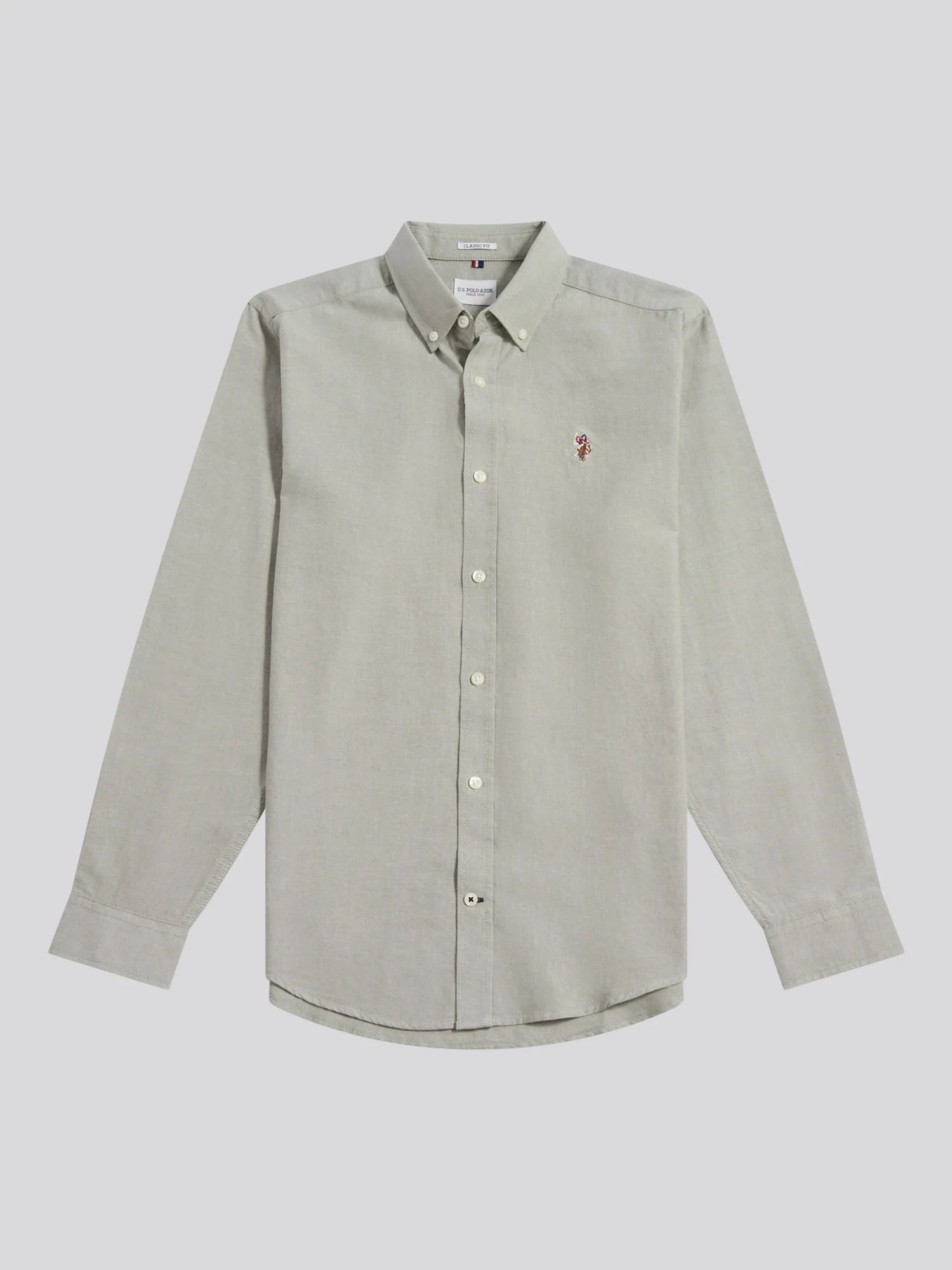 Mens Peached Oxford Shirt Sea Spray - Image 5