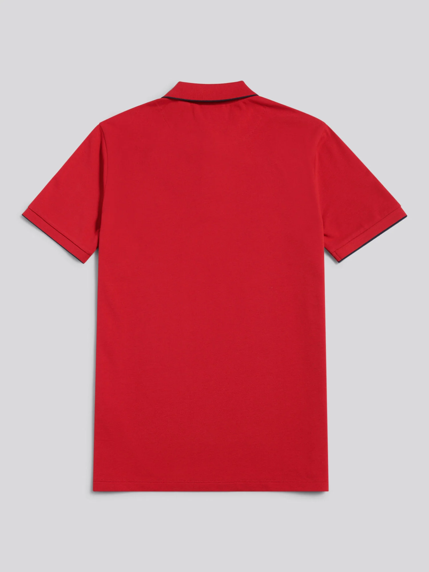 Mens Piped Polo Shirt in Haute Red - Image 6