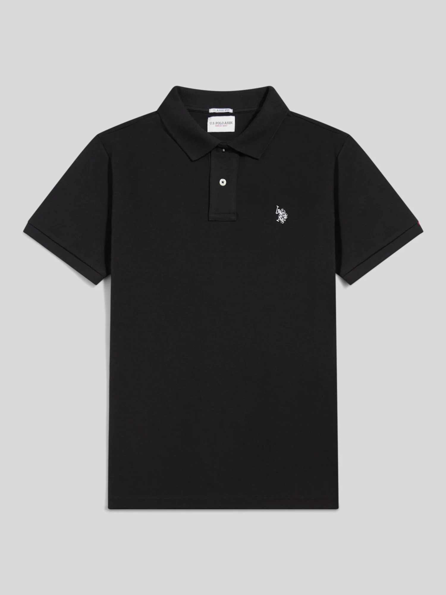 Mens Double Horsemen Polo Shirt Black Bright White DHM - Image 6