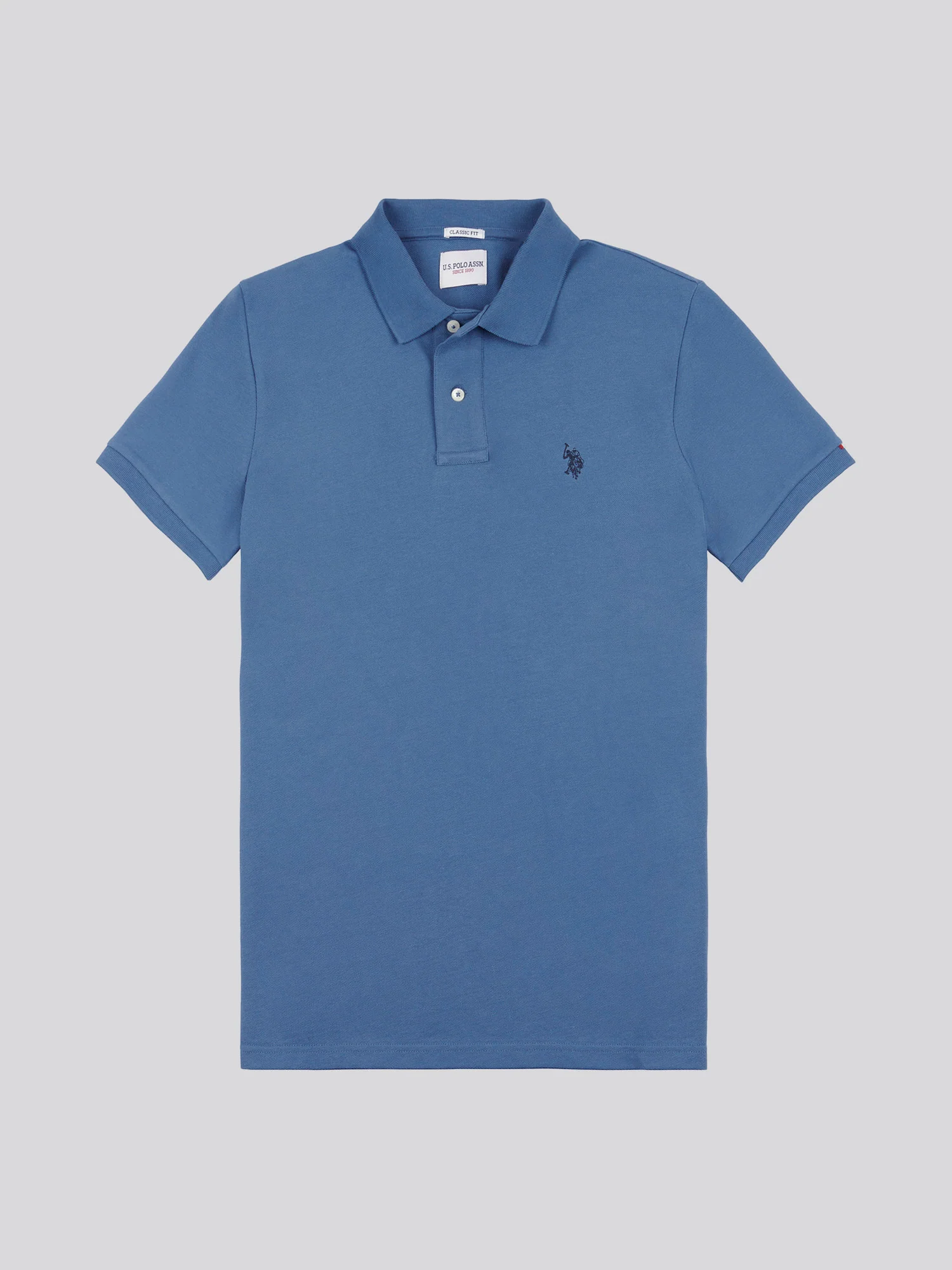 Mens Double Horsemen Polo Shirt Blue Horizon - Image 6