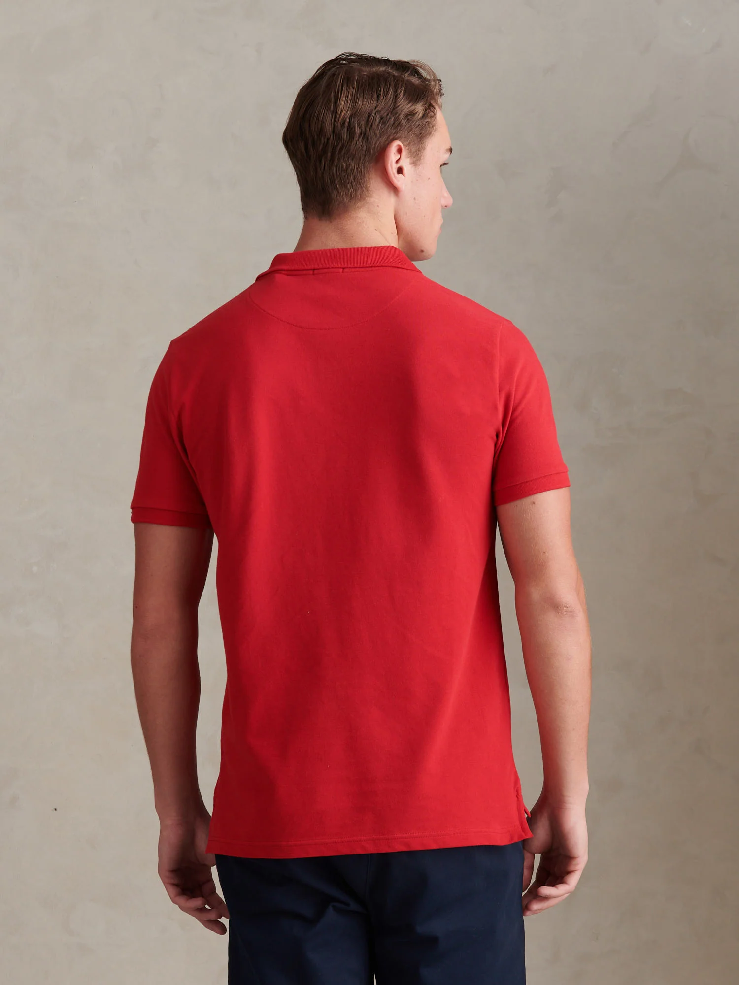 Mens Double Horsemen Polo Shirt Haute Red - Image 4