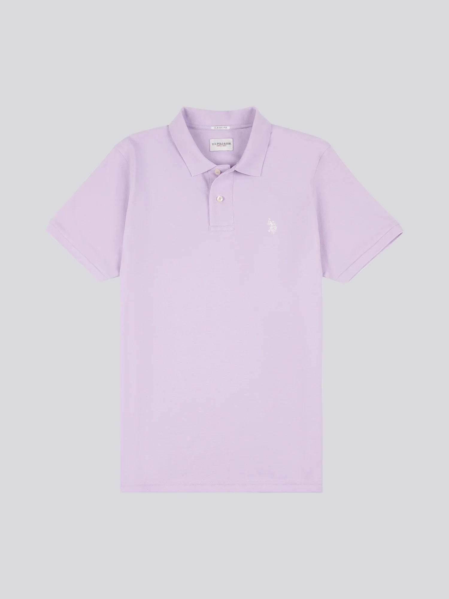 Mens Double Horsemen Polo Shirt Lilac Breeze - Image 5