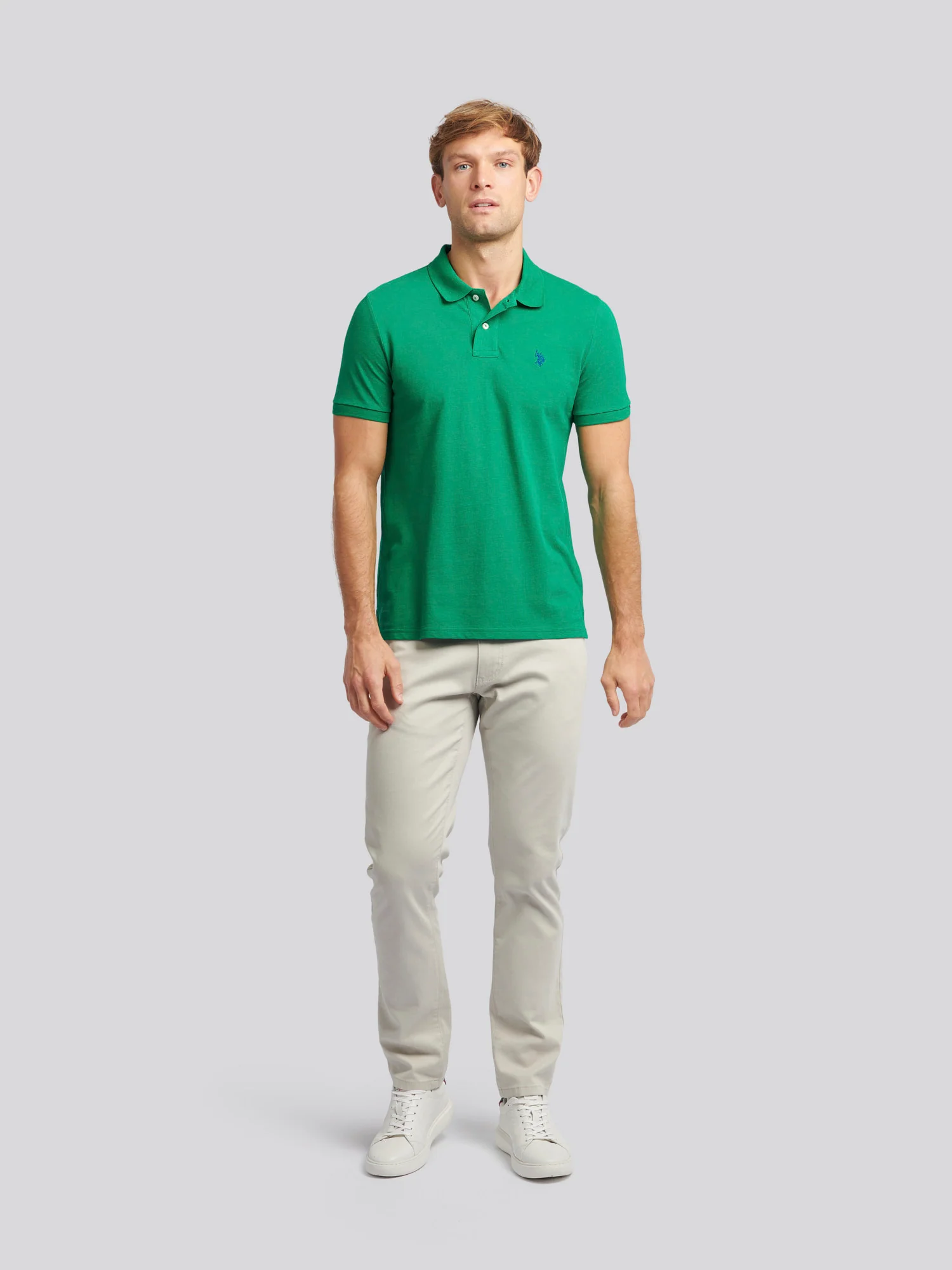 Mens Double Horsemen Polo Shirt Lush Meadow - Image 3