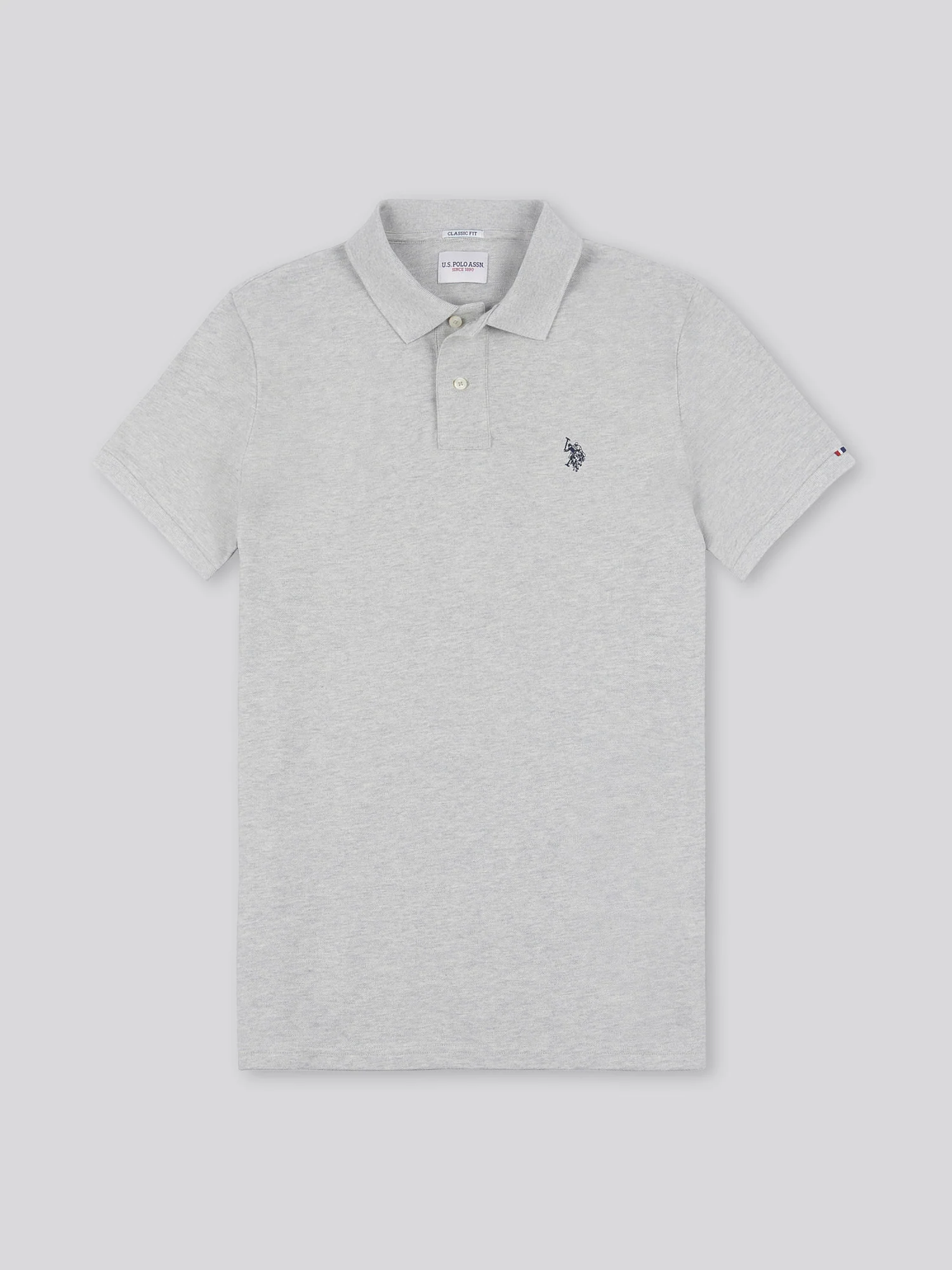 Mens Double Horsemen Polo Shirt Mid Grey Marl - Image 7