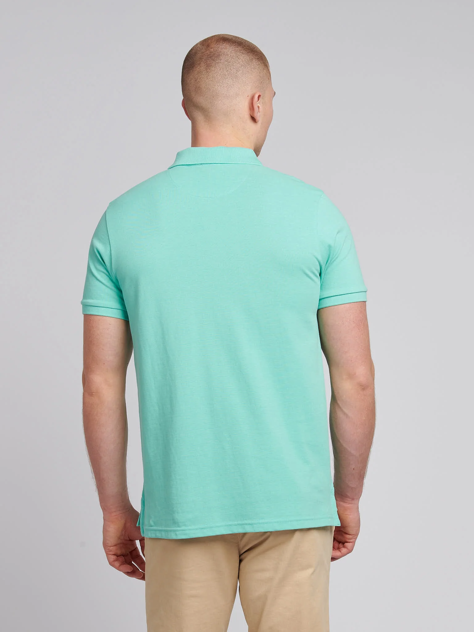 Mens Double Horsemen Polo Shirt Pool Blue - Image 4